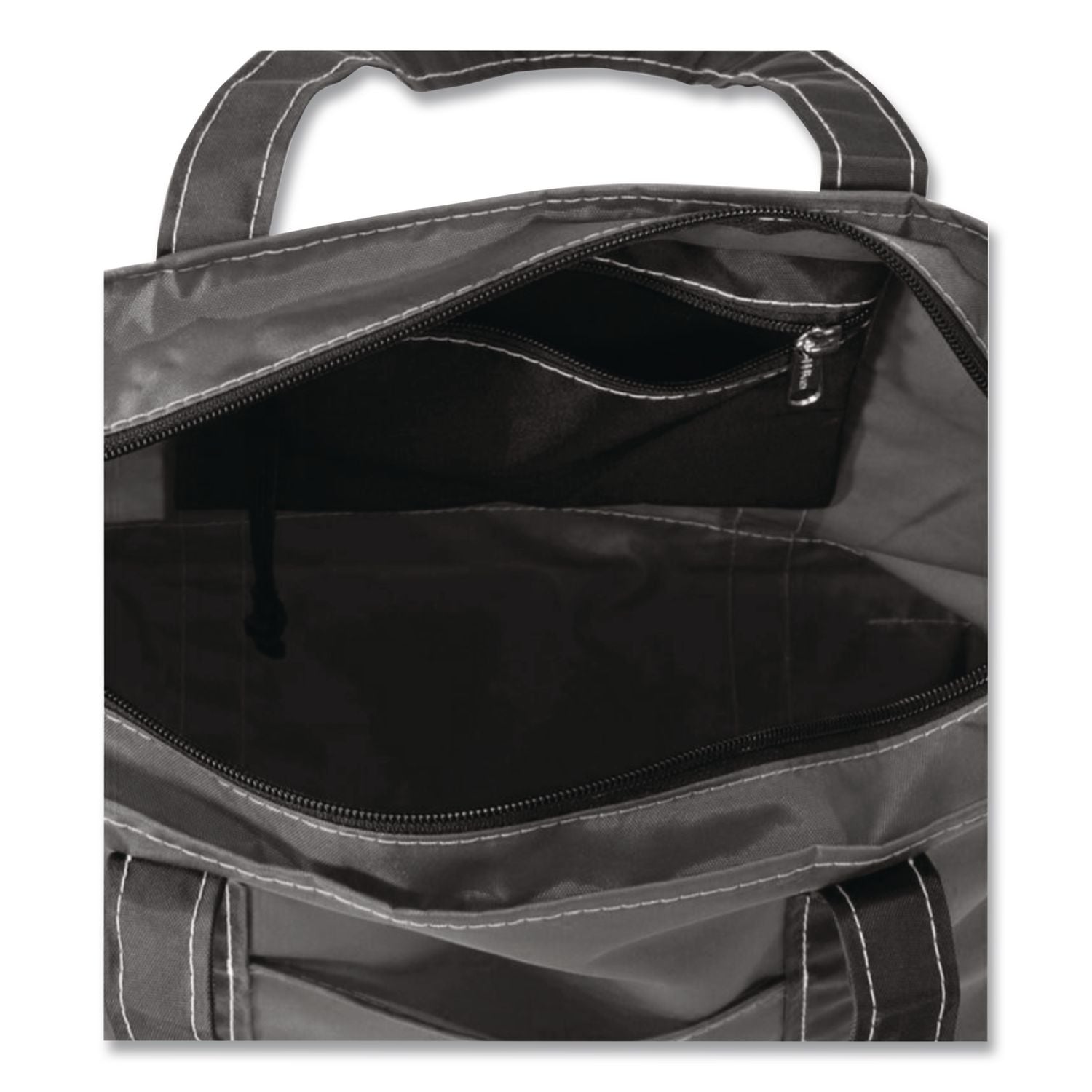 Large Nylon Everyday Lightweight Tote, 17" X 7.5" X 15", Granite/Black