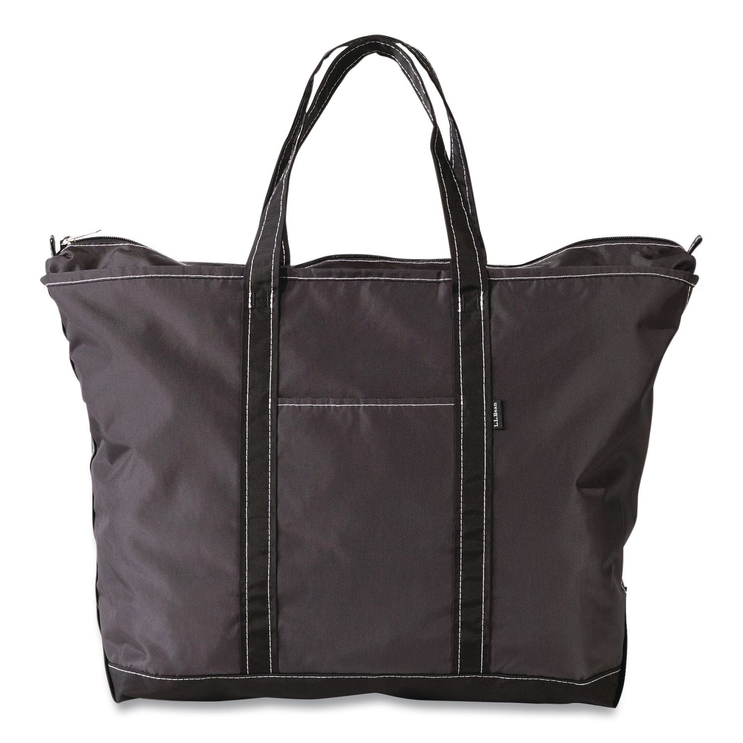 Large Nylon Everyday Lightweight Tote, 17" X 7.5" X 15", Granite/Black
