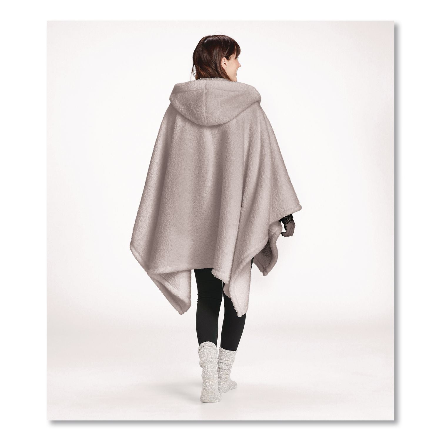 Cozy Sherpa Wearable Throw, 58 X 60, Gray
