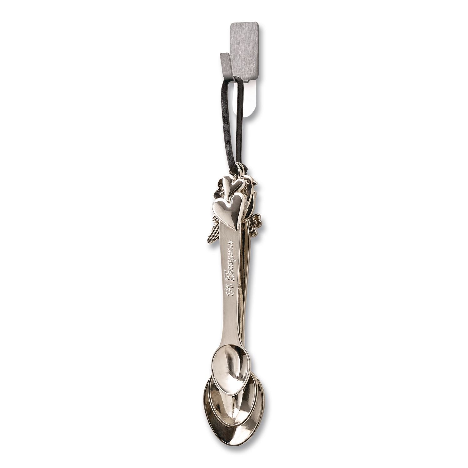 Small Stainless Steel Metal Hooks, Metal, Silver, Supports 0.5 Lb, 4/Pack