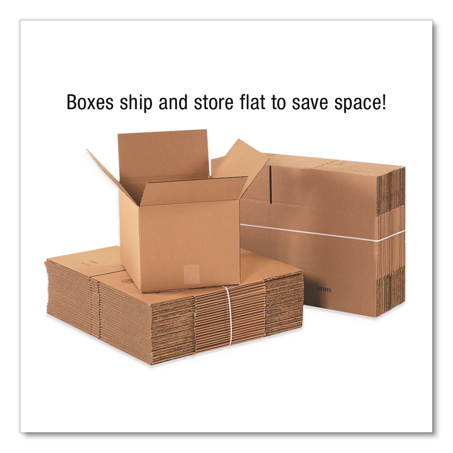Shipping Boxes, Regular Slotted Container (RSC), 12" X 12" X 4", Kraft, 25/Bundle