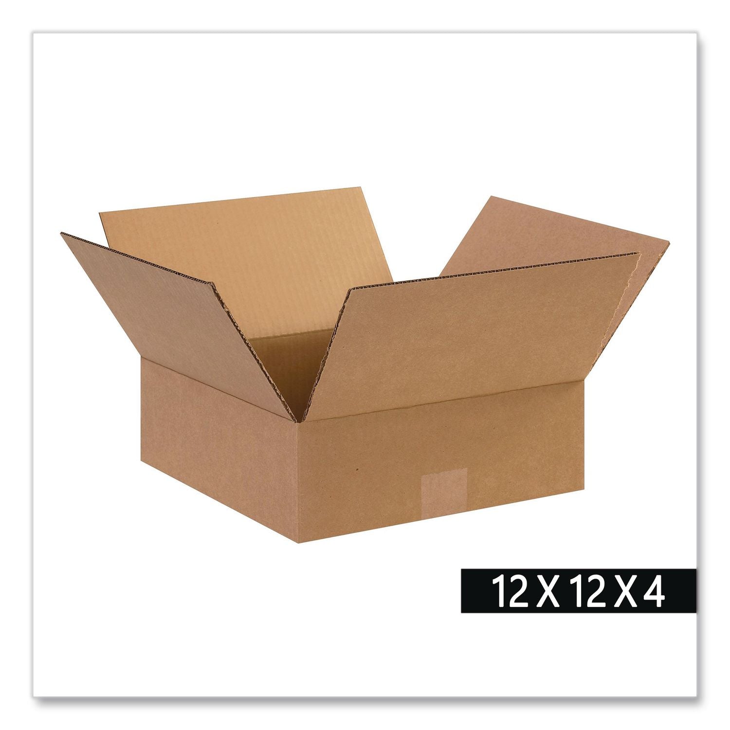 Shipping Boxes, Regular Slotted Container (RSC), 12" X 12" X 4", Kraft, 25/Bundle