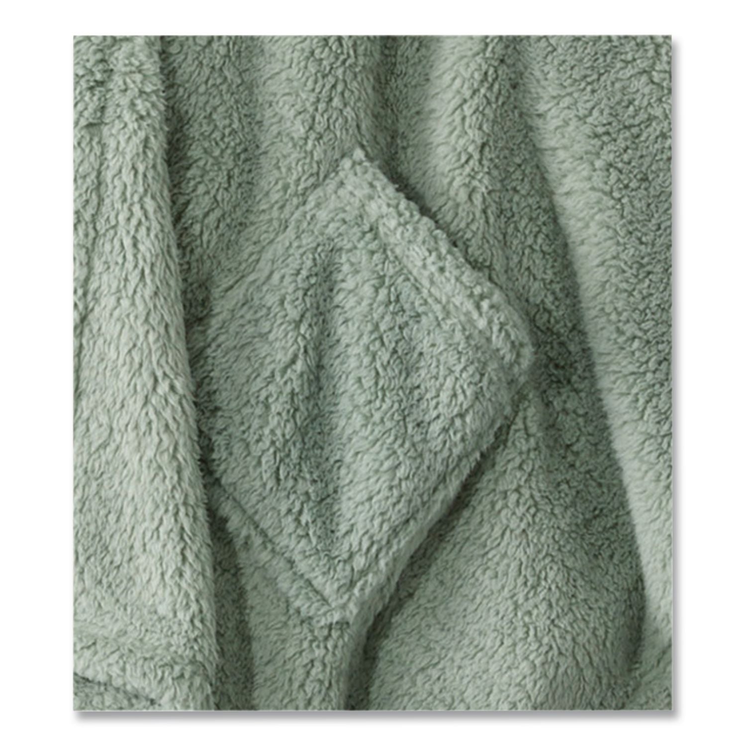 Cozy Sherpa Wearable Throw, 58 X 60, Silver Sage