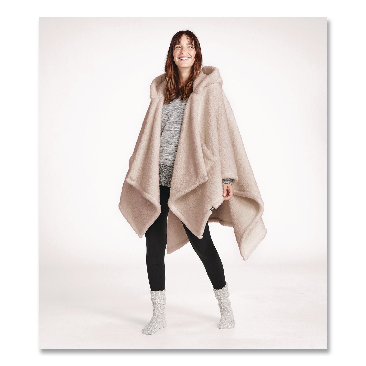 Cozy Sherpa Wearable Throw, 58 X 60, Heritage Tan