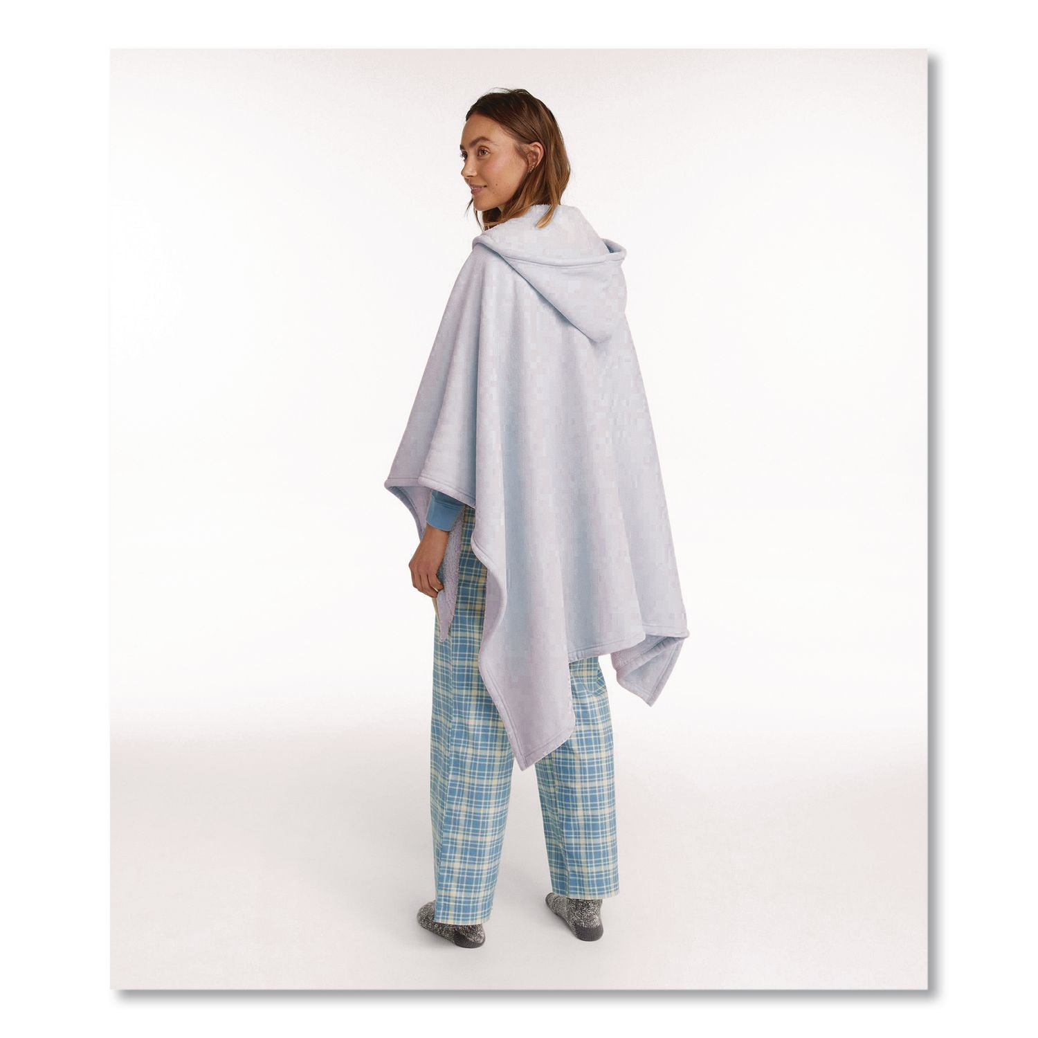 Cozy Chenille Wearable Throw, 60 X 58, Shadow Blue