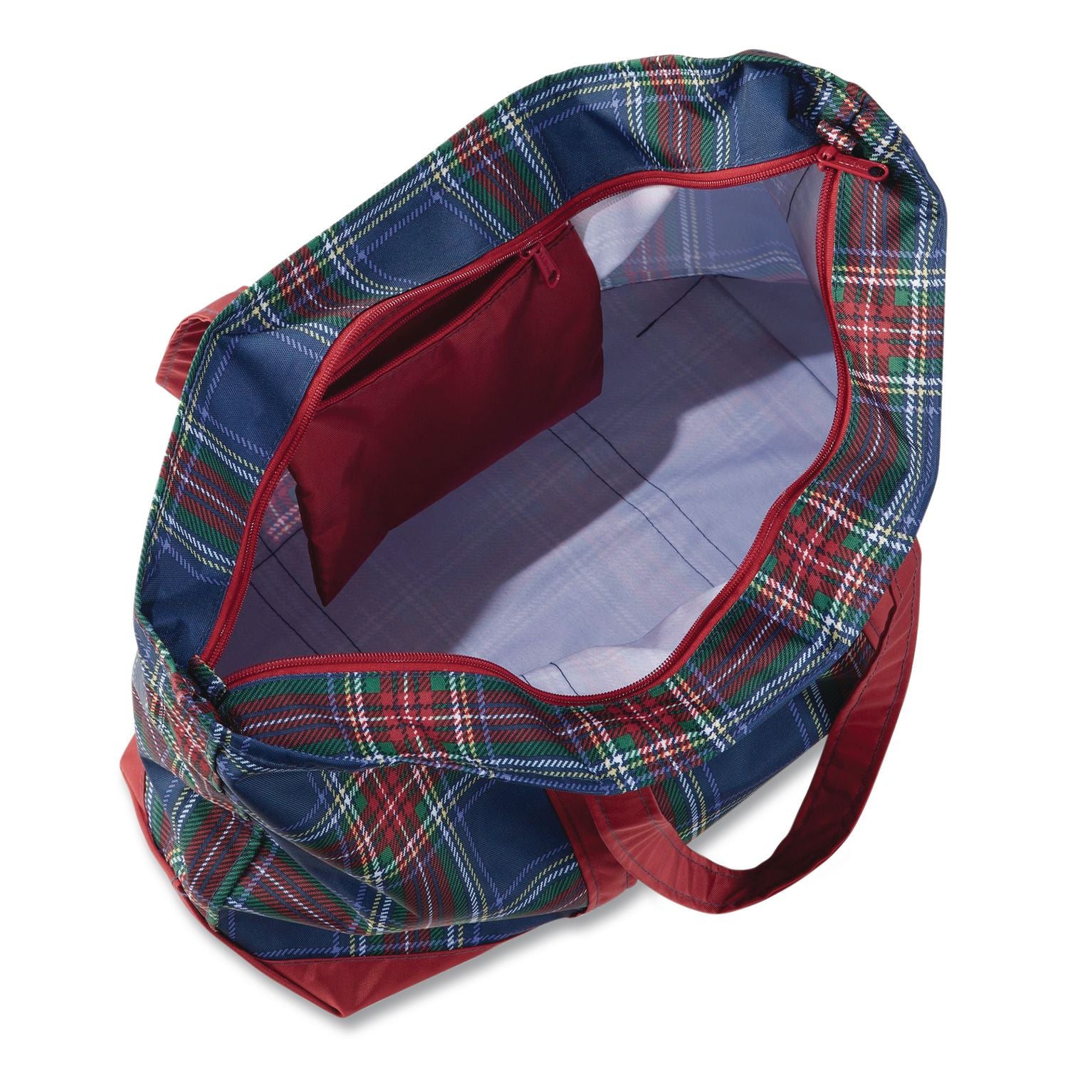 Large Polyester Everyday Lightweight Tote, 17" X 7.5" X 15", Navy Stewart/Red