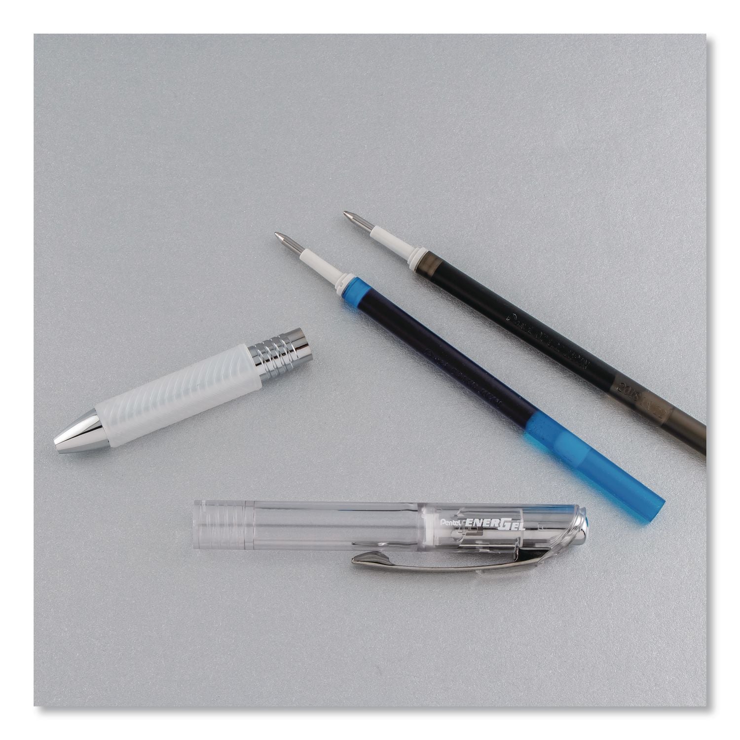 Energel ICE RTX Liquid Gel Pen, Retractable, 0.7 Mm Medium, Assorted Ink, Clear Barrel, 5/Pack