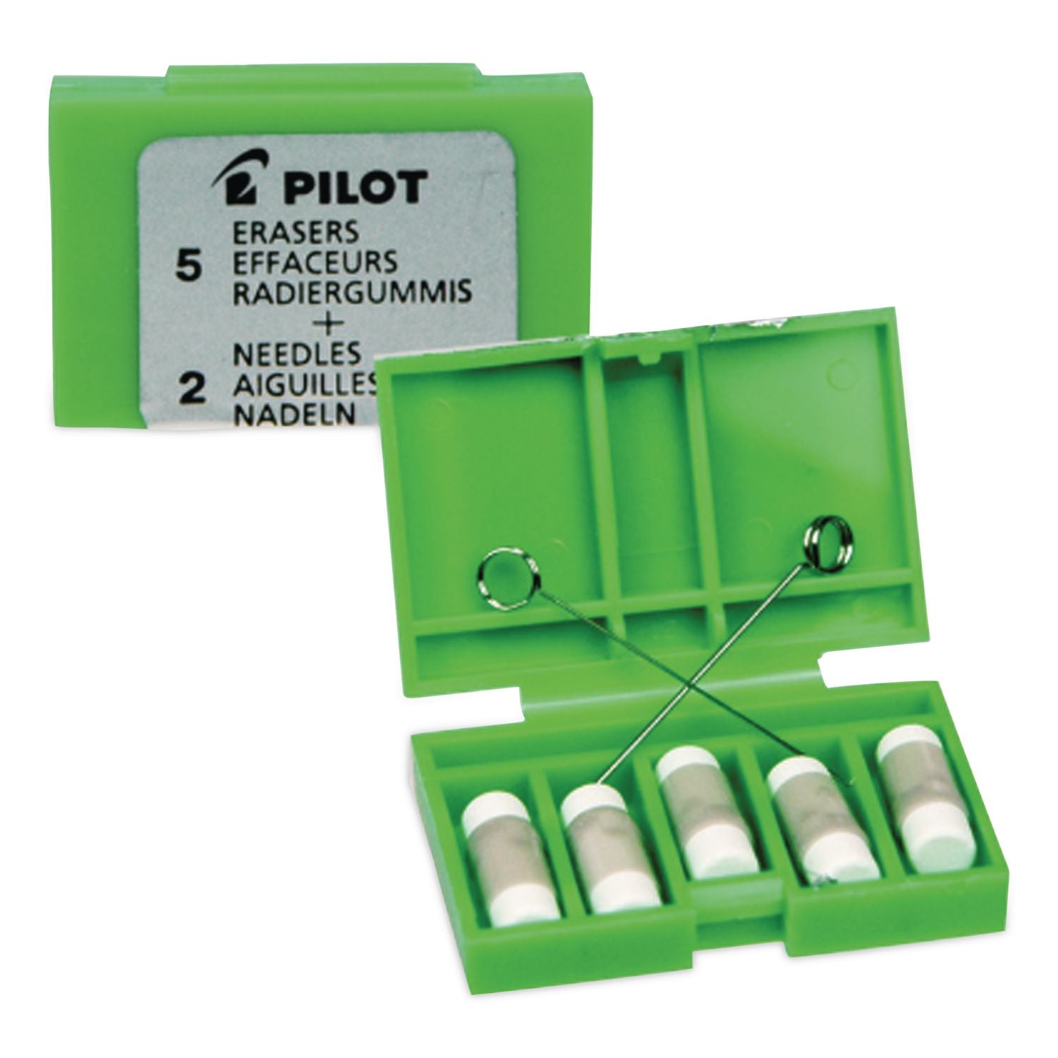 Dr, Grip Mechanical Pencil Eraser Refill For Pencil Marks, White, 5/Pack