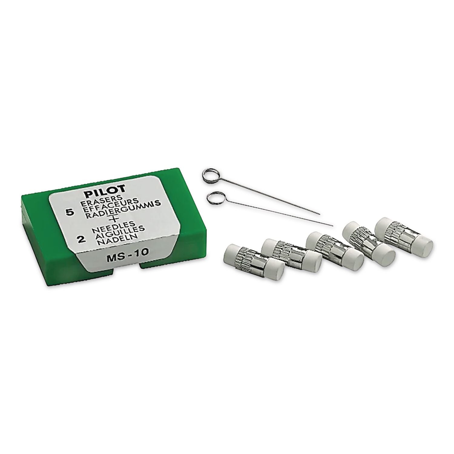 Dr, Grip Mechanical Pencil Eraser Refill For Pencil Marks, White, 5/Pack