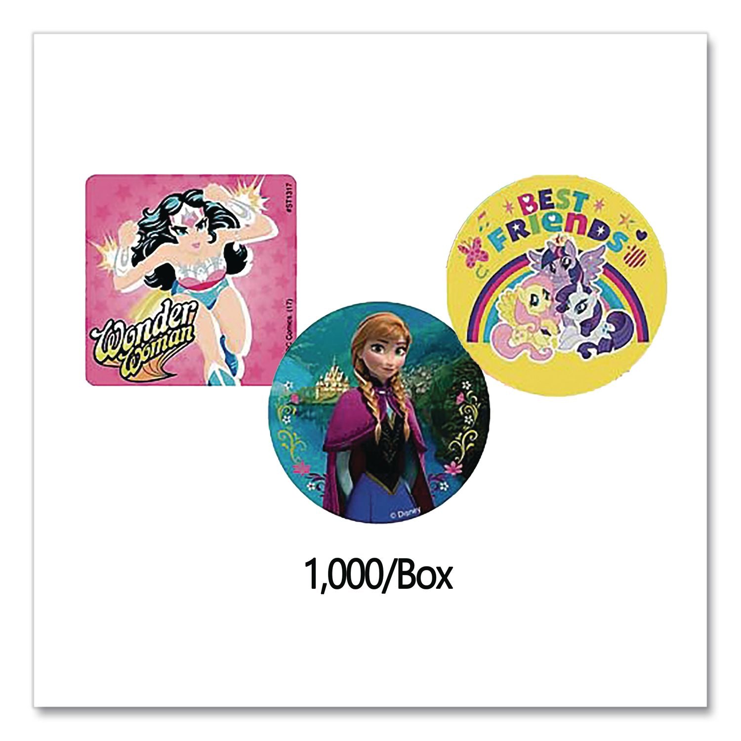 Girl Sticker Sampler, Assorted Colors/Designs, 1, 000/Box