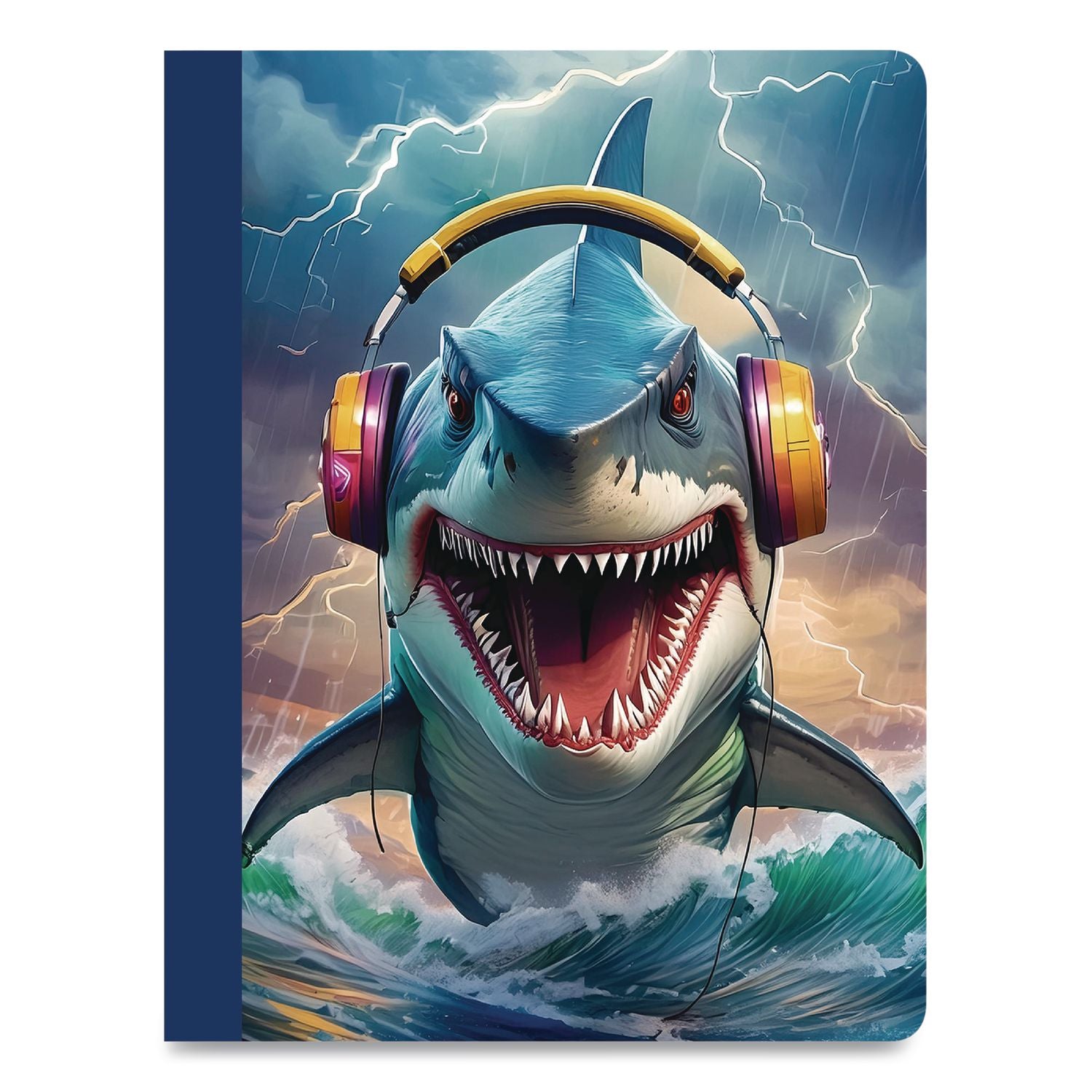 Composition Notebooks, Wide/Legal Rule, Dino Or Shark, Randomly Assorted, (80) 9.75 X 7.5 Sheets