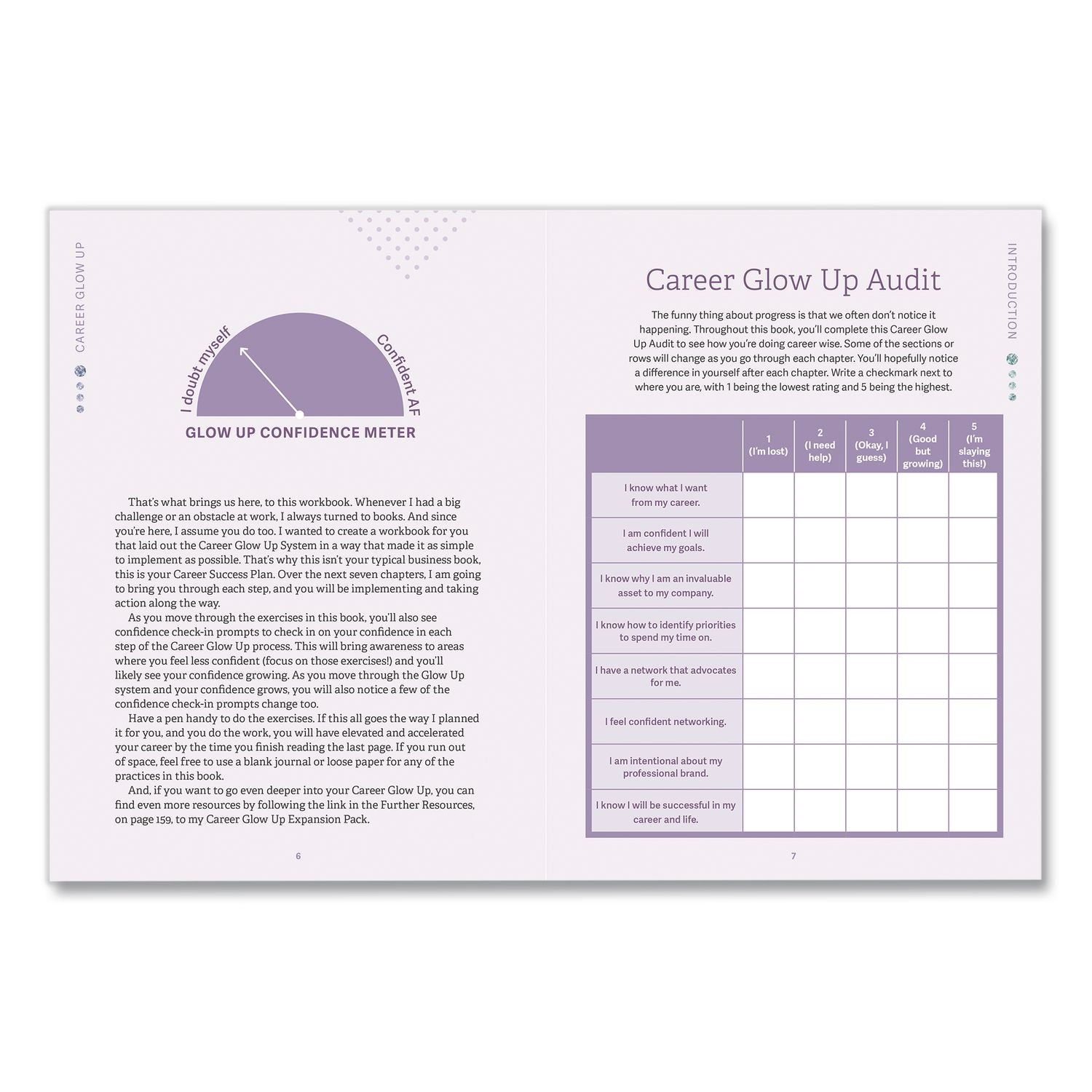 Career Glow Up Self-Help Guided Journal, Blue Cover, (160) 8.75 X 6.75 Sheets