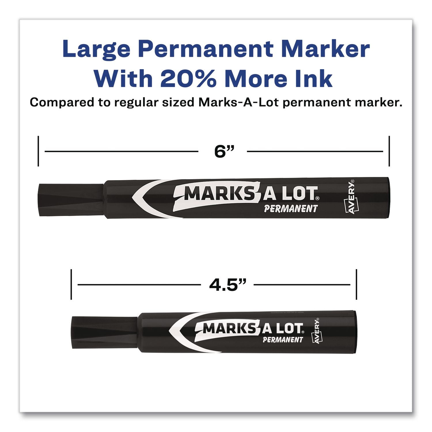 MARKS A LOT Tank Permanent Marker, Chisel Tip, Black