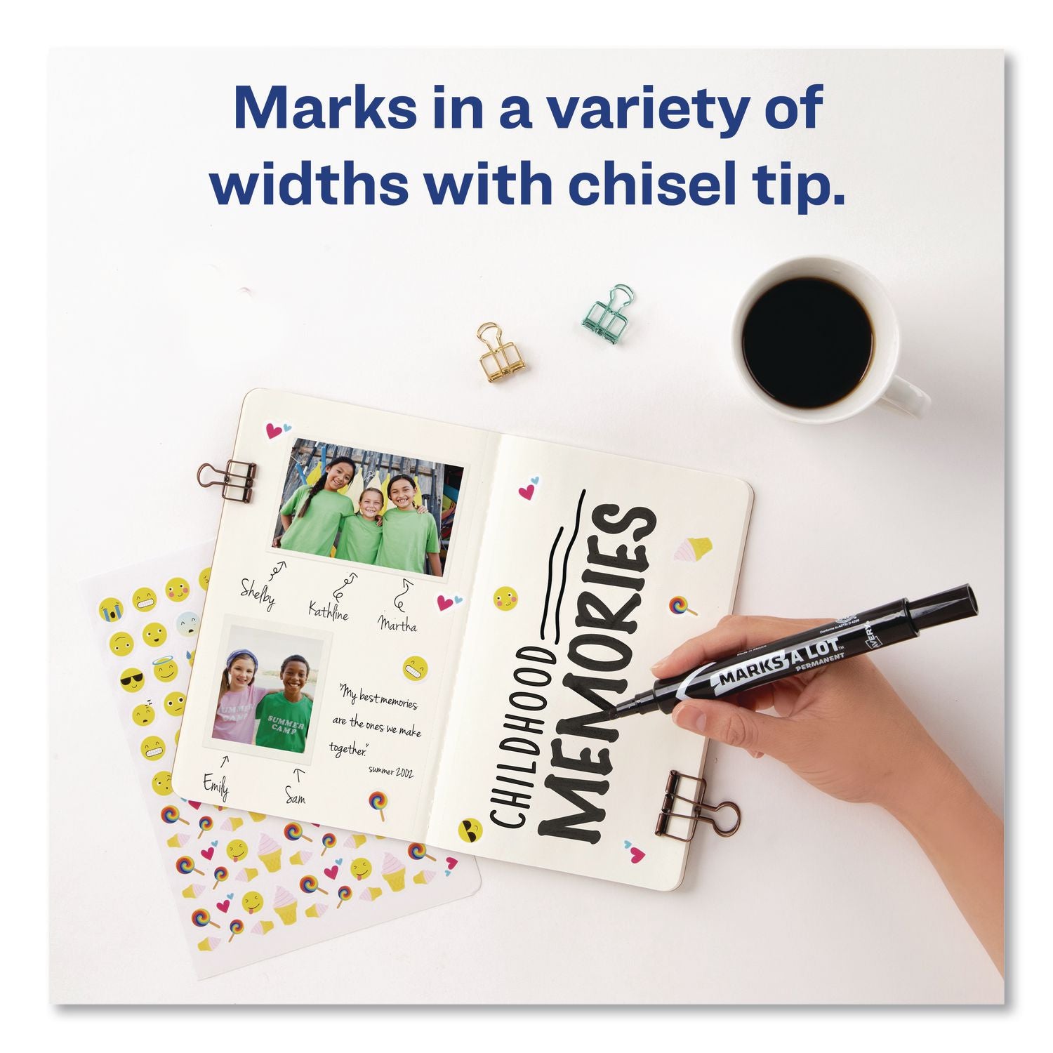 MARKS A LOT Tank Permanent Marker, Chisel Tip, Black