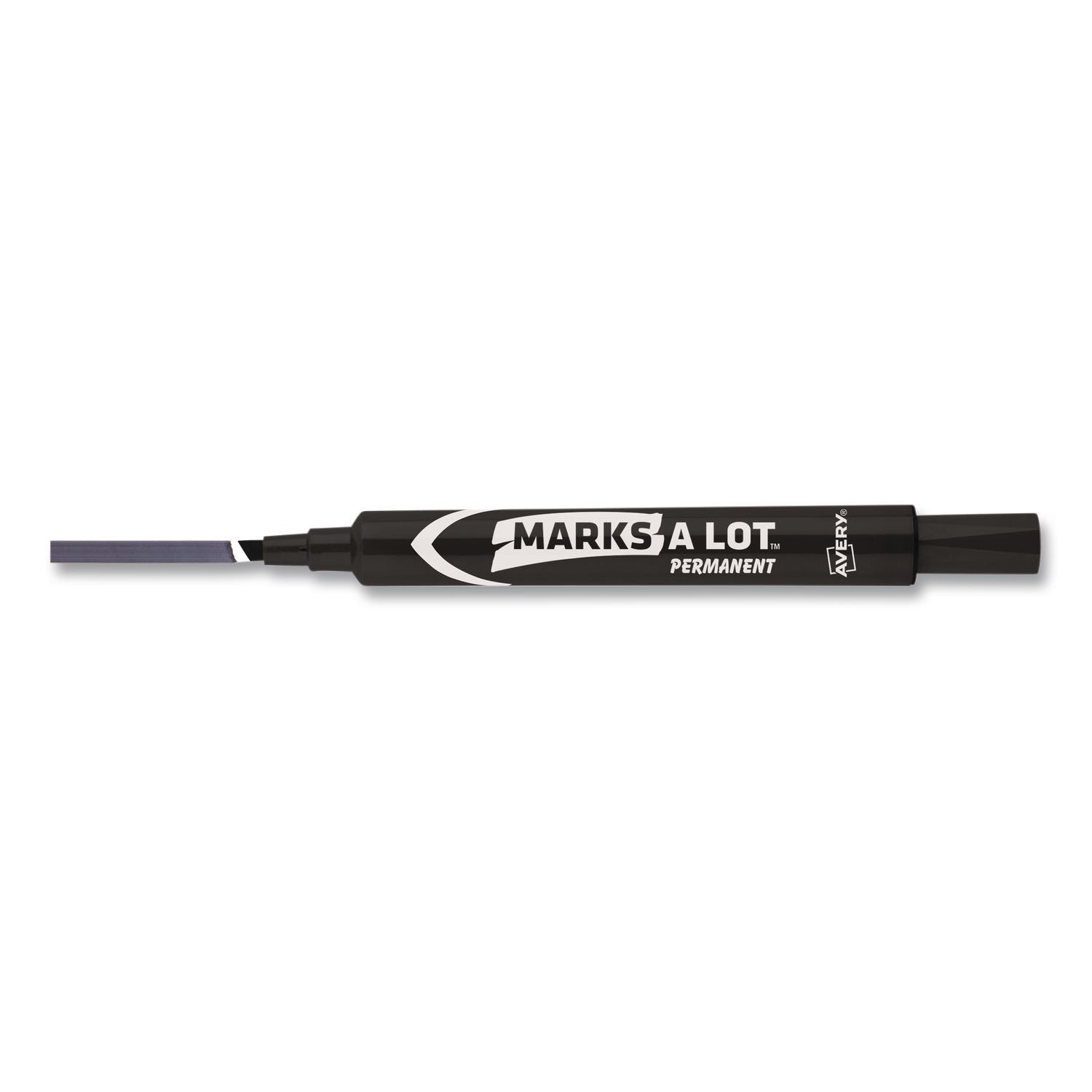 MARKS A LOT Tank Permanent Marker, Chisel Tip, Black