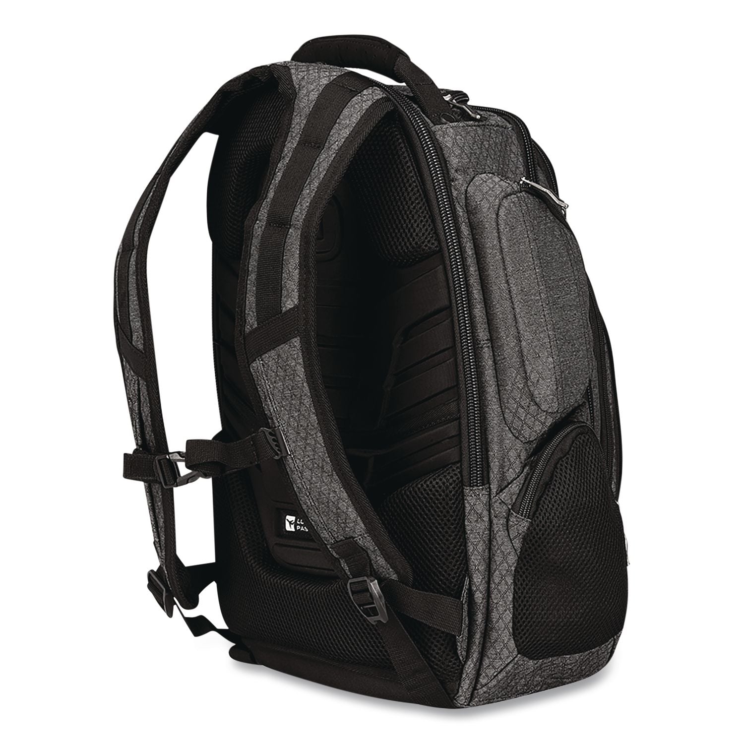 Gambit Laptop Backpack, Large, Fits Devices Up To 15", 15" X 10.5" X 19.5", Graphite/Black