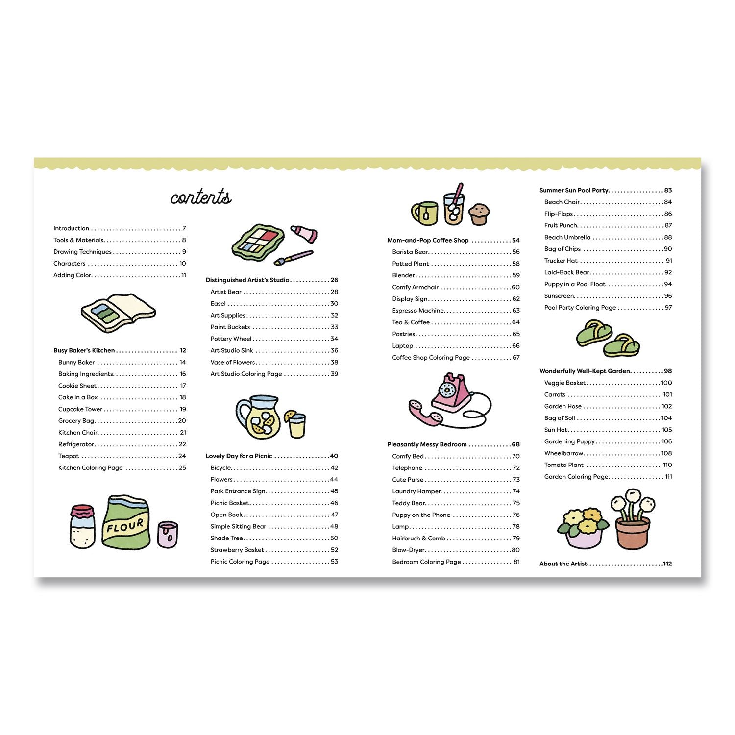 How To Draw Super Cute Things With Bobbie Goods Coloring Book, All Ages, 8.5 X 11 Sheets, 112 Pages