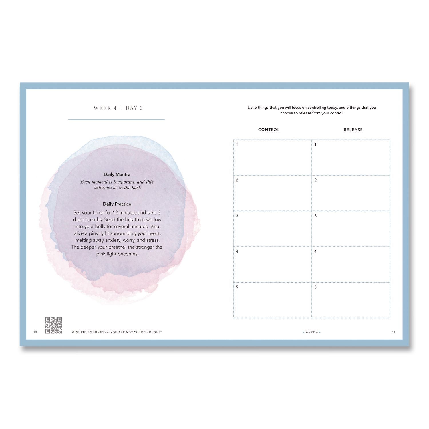 Mindful In Minutes: You Are Not Your Thoughts Journal, White/Green Artwork Cover, (160) 10 X 7.5 Sheets
