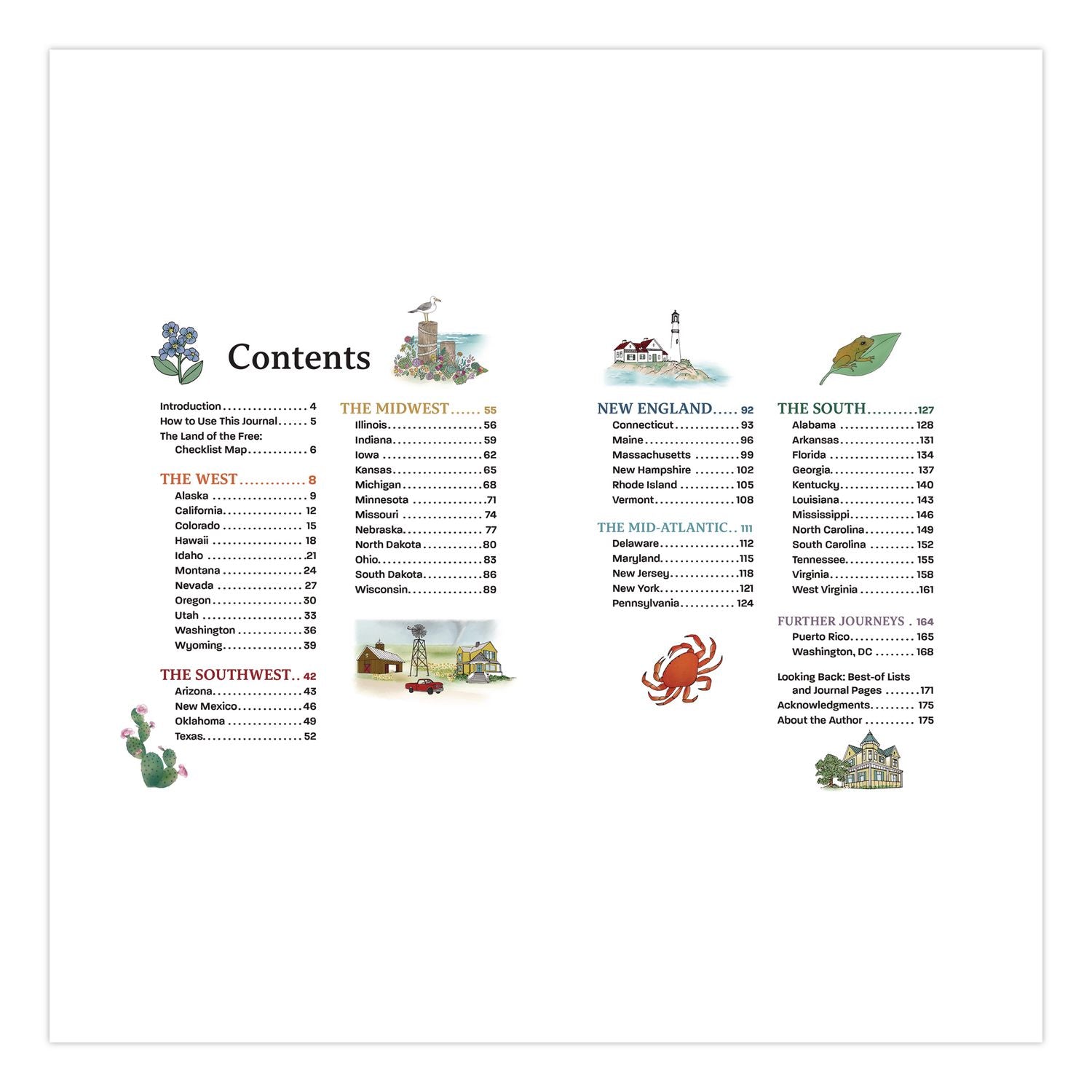 50 States Bucket List Guided Journal, Blue Cover, (176) 8.75 X 6.75 Sheets