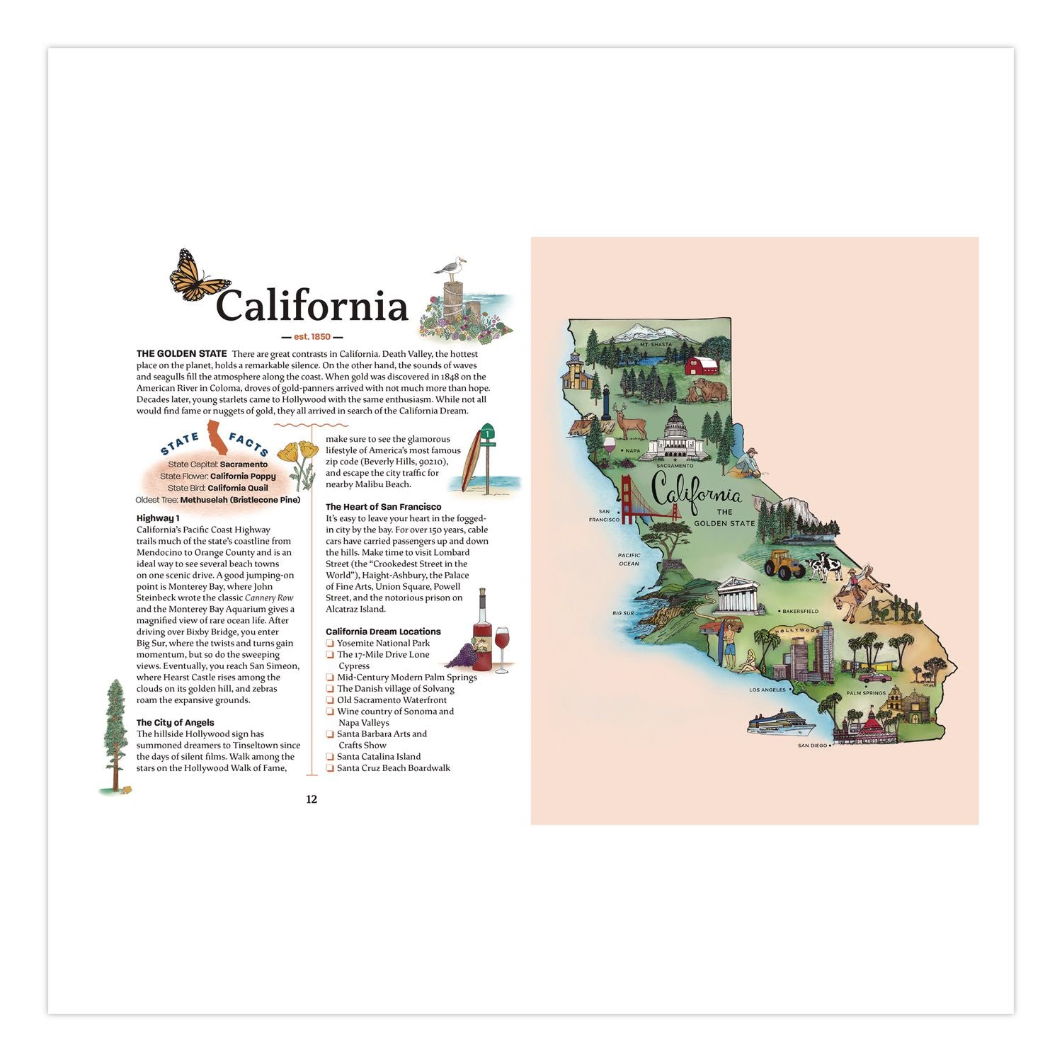 50 States Bucket List Guided Journal, Blue Cover, (176) 8.75 X 6.75 Sheets