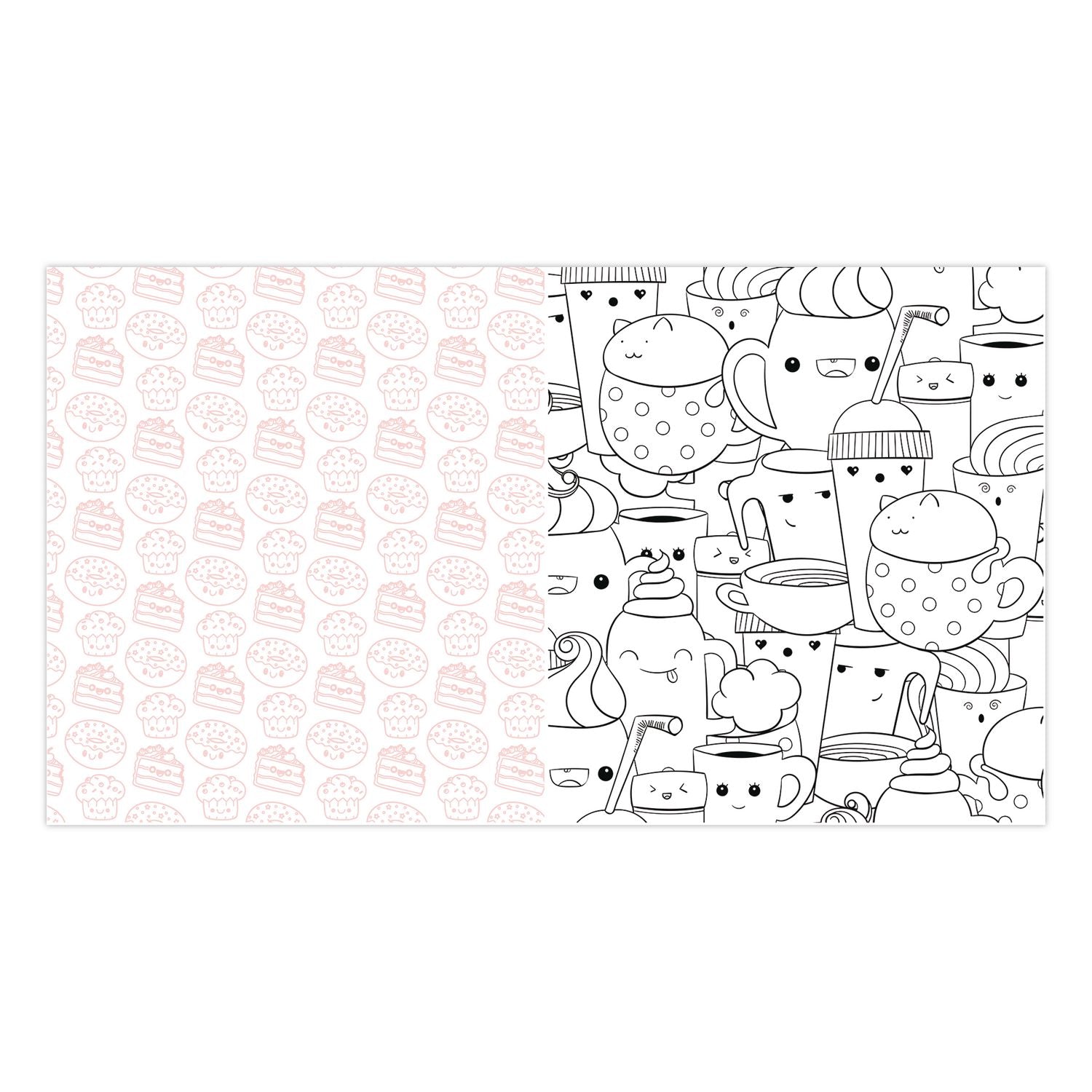 Cute Kawaii Coloring Book, All Ages, 128 Pages