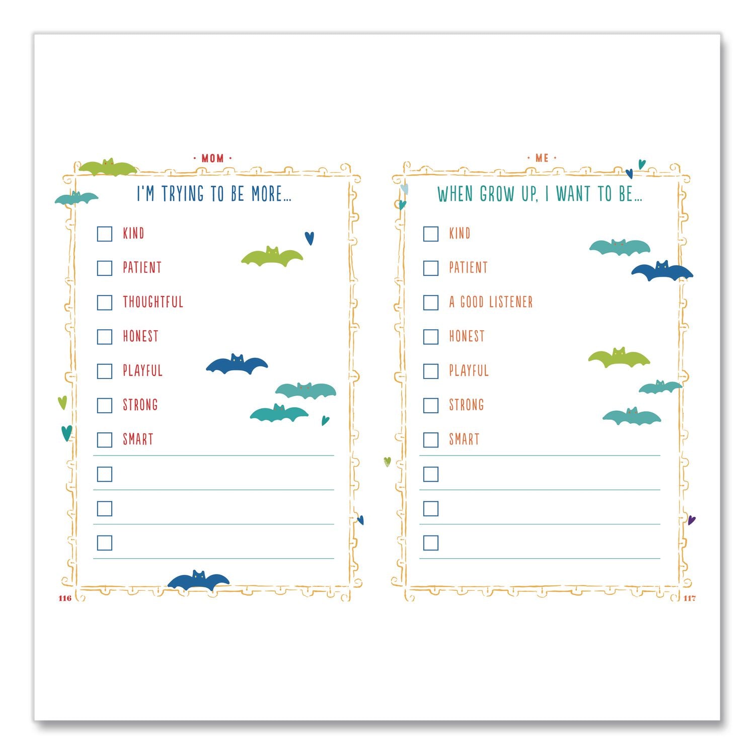 Mom And Me Interactive Journal Second Edition, Pink/Blue/Yellow Graphic Design Cover, (204) 8 X 6 Sheets