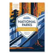 National Parks Sticker And Logbook Guided Journal, Blue/Brown Graphic Cover, (208) 8 X 6 Sheets
