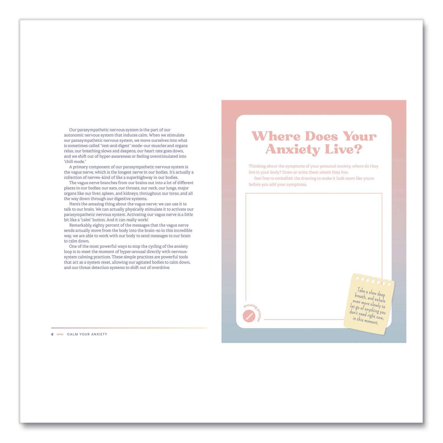 Calm Your Anxiety Guided Journal, Blue Cover, (160) 8 X 6 Sheets