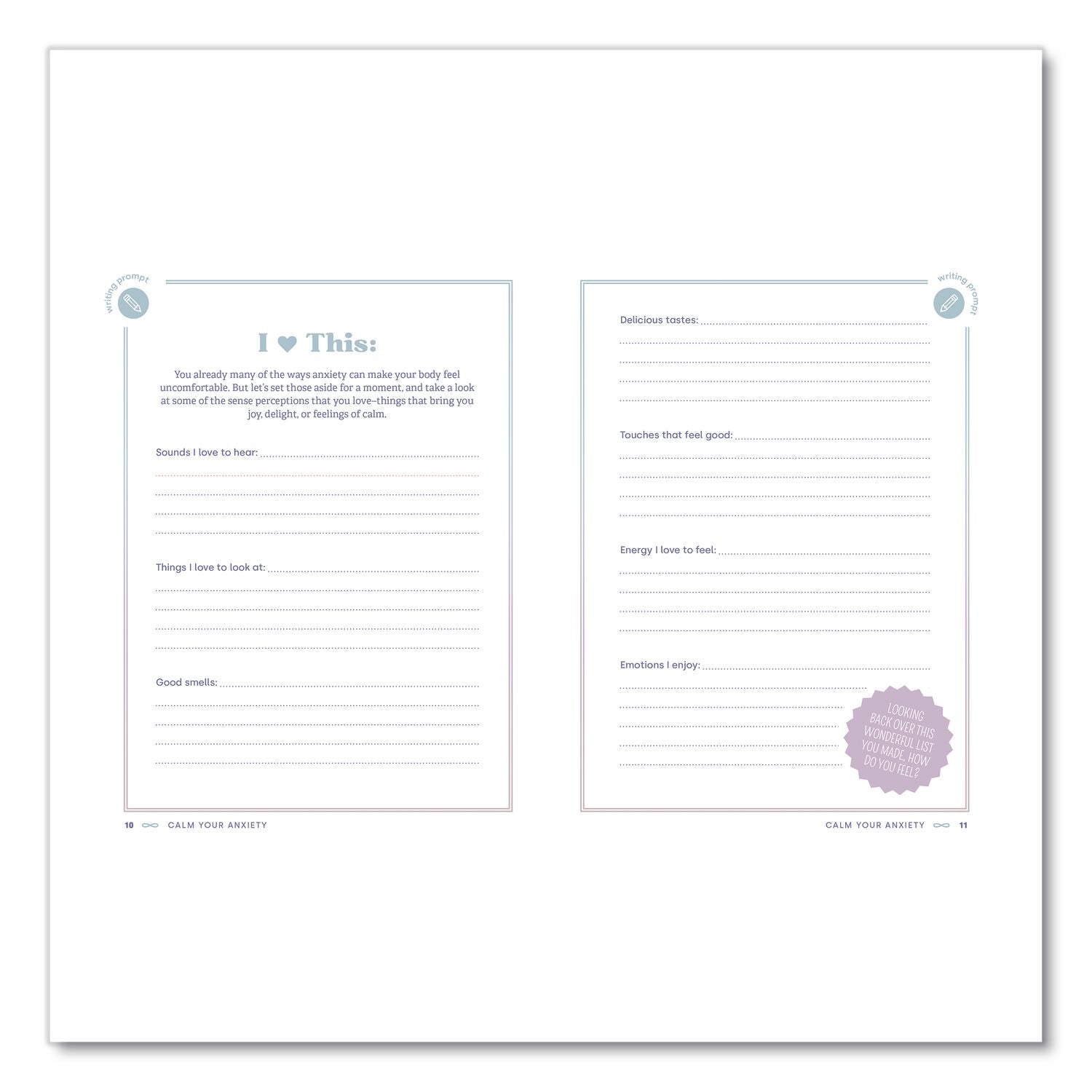 Calm Your Anxiety Guided Journal, Blue Cover, (160) 8 X 6 Sheets