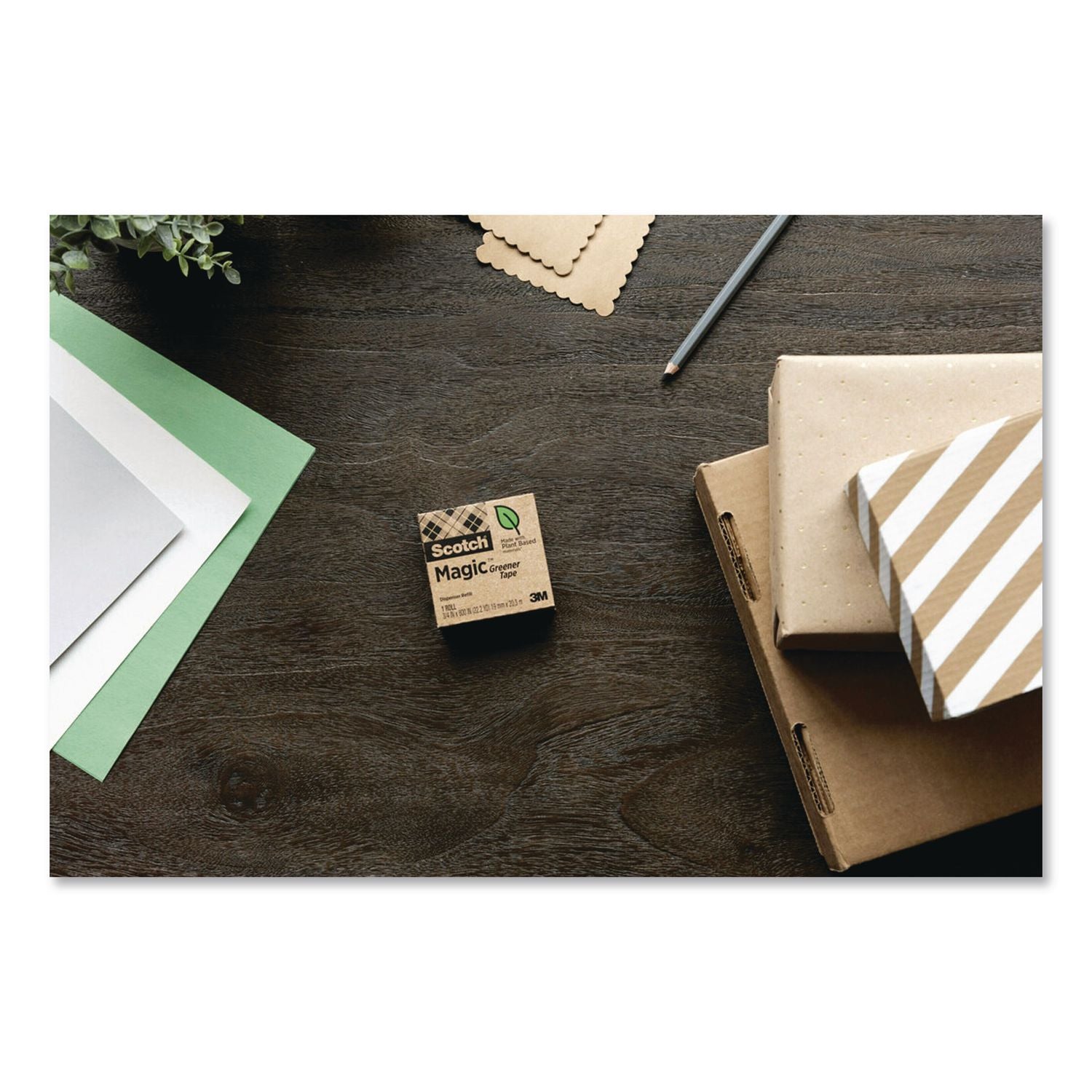 Magic Greener Tape Refill, 1" Core, 0.75" X 25 Yd, Transparent, 6 Rolls/Pack