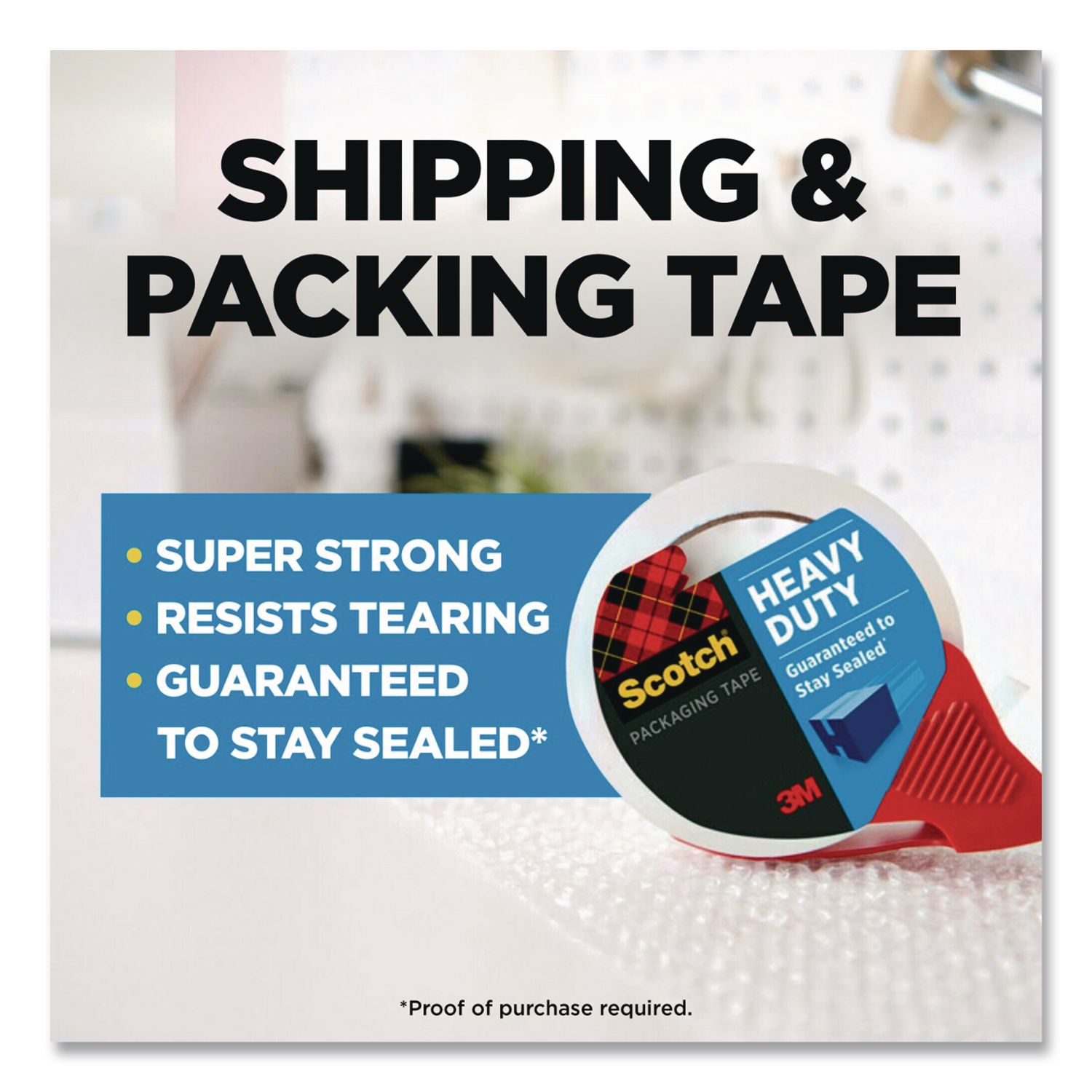 3850 Heavy-Duty Packaging Tape With Dispenser, 3" Core, 1.88" X 54.6 Yd, Clear, 2 Rolls/Pack