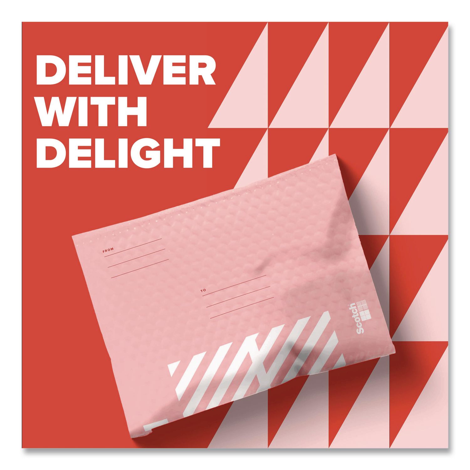 Designer Self-Sealing Bubble Mailer, #2, Self-Adhesive Closure, 8.5 X 11, Red, 4/Pack