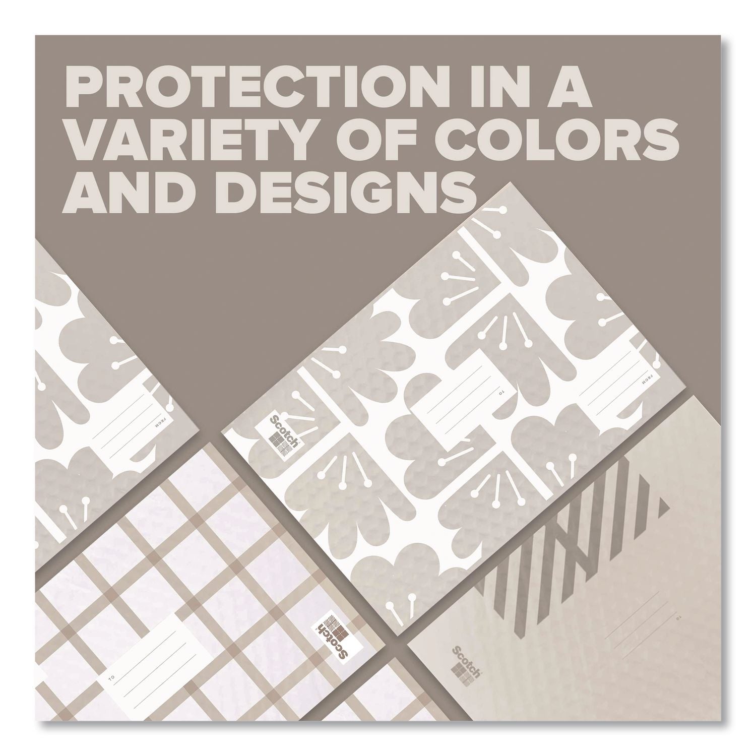 Designer Self-Sealing Bubble Mailer, #5, Self-Adhesive Closure, 10.5 X 15, Taupe, 12/Pack