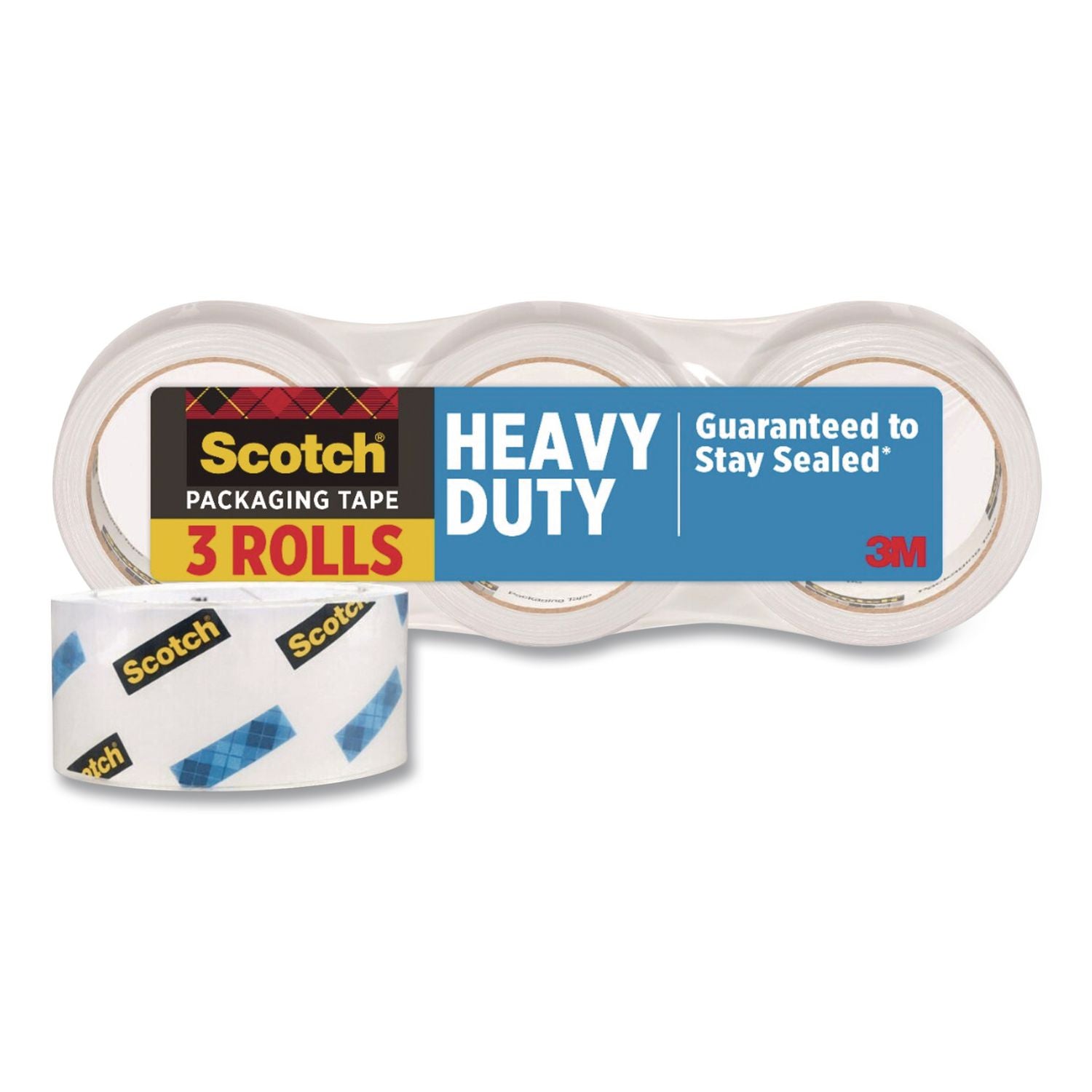 3850 Heavy-Duty Packaging Tape, 3" Core, 1.88" X 43.7 Yd, Clear, 3/Pack