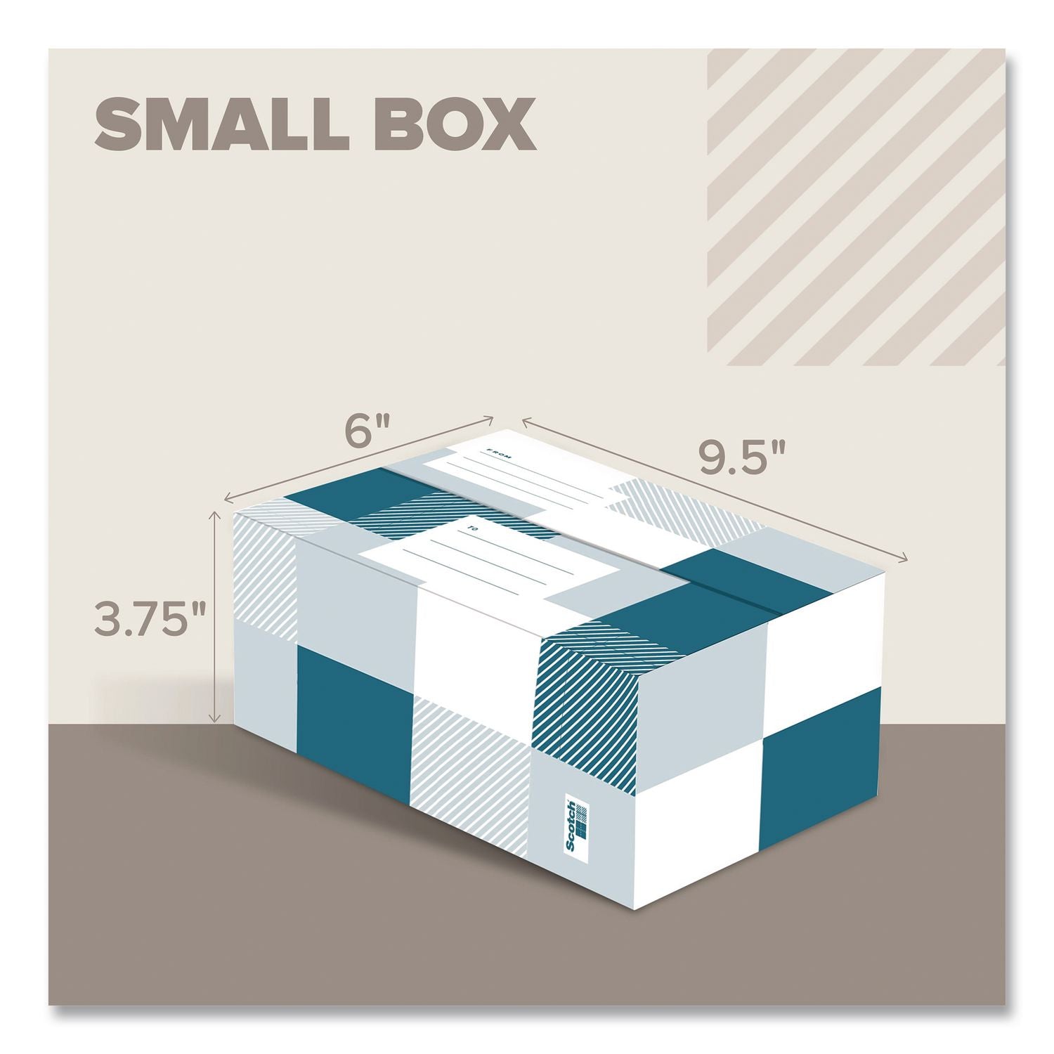 Designer Small Mailing/Shipping Box, 6 X 9 X 3.75, Blue/White Plaid