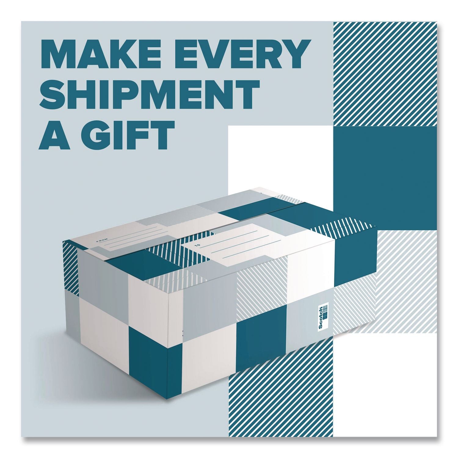 Designer Small Mailing/Shipping Box, 6 X 9 X 3.75, Blue/White Plaid