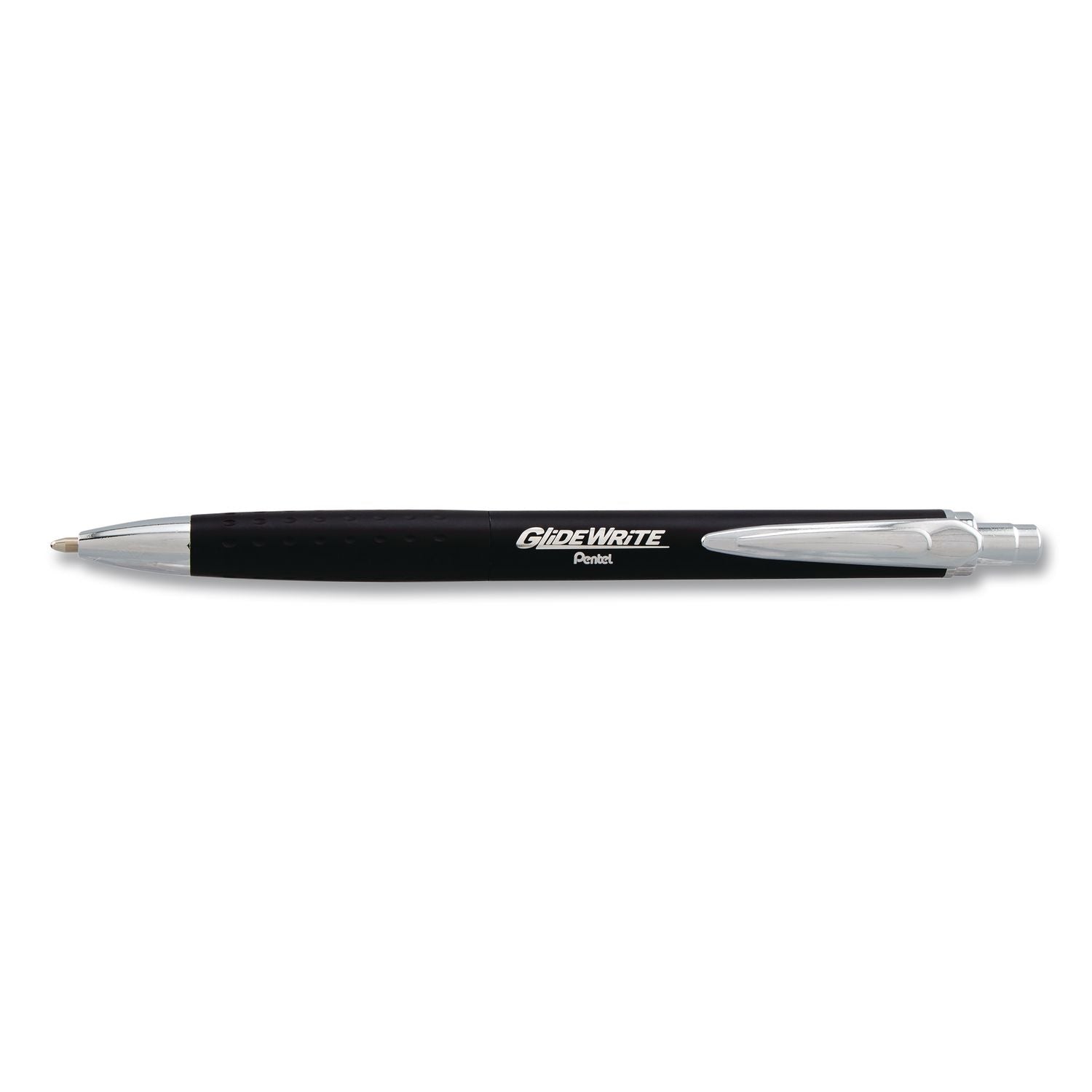 Glidewrite Executive Hybrid Gel Pen, Retractable, Medium 1 Mm, Black Ink, Black/Silver Barrel, 3/Pack