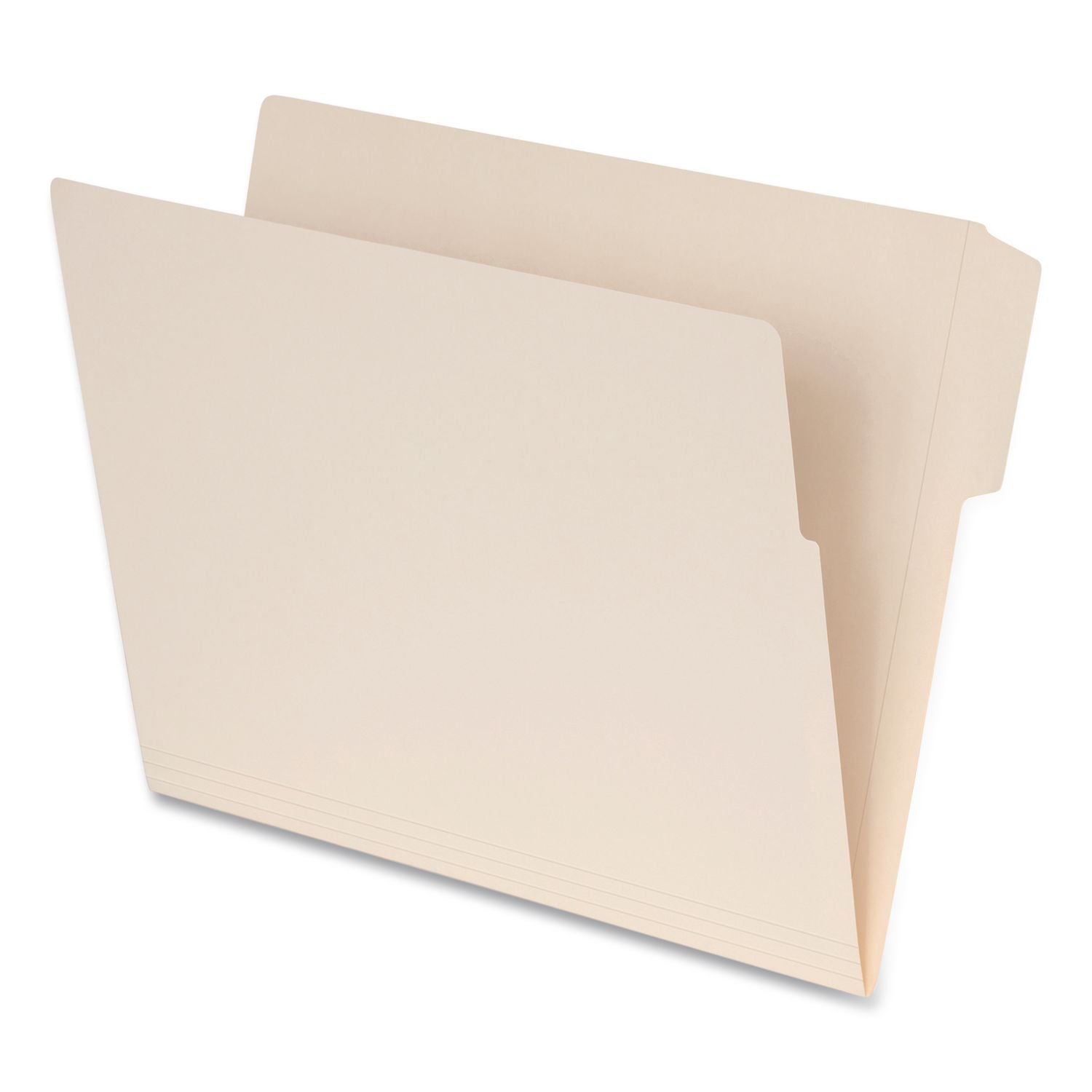 End Tab File Folder, 1/3-Cut Tabs, Top, Letter Size, 0.75" Expansion, Manila, 100/Box