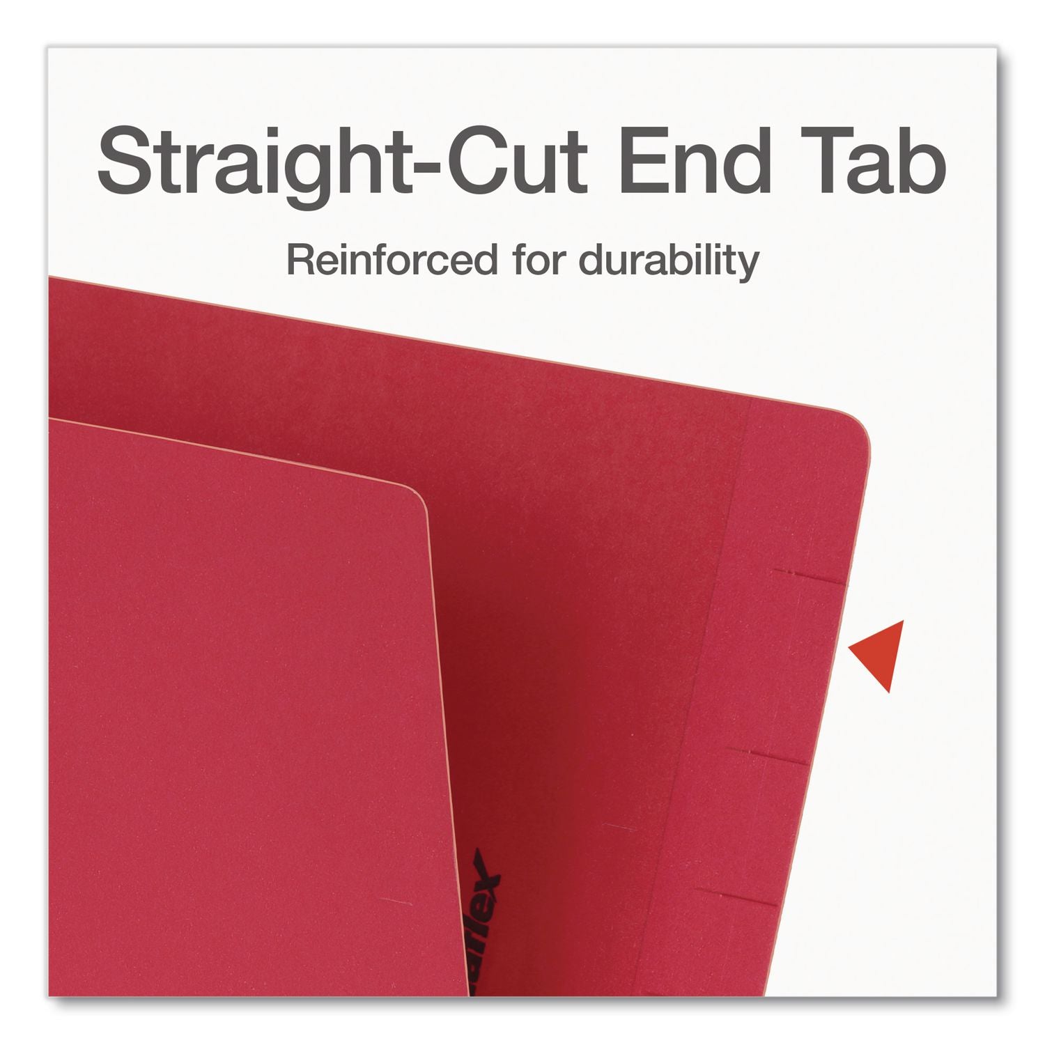 End Tab File Folder, Straight Cut, Legal Size, 0.75" Expansion, Red, 100/Box