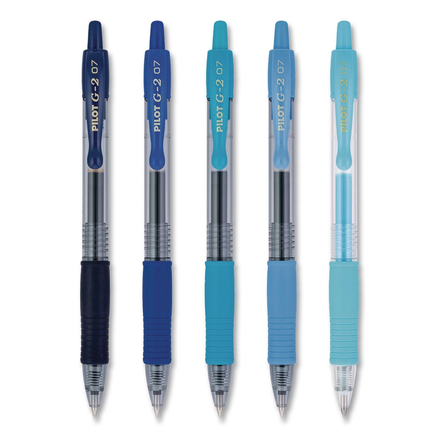 G2 Edge Colors Of Tranquility Premium Gel Pens, Shades Of Blue, Retractable, Fine 0.7 Mm, Assorted Ink/Barrel Colors, 5/Pack