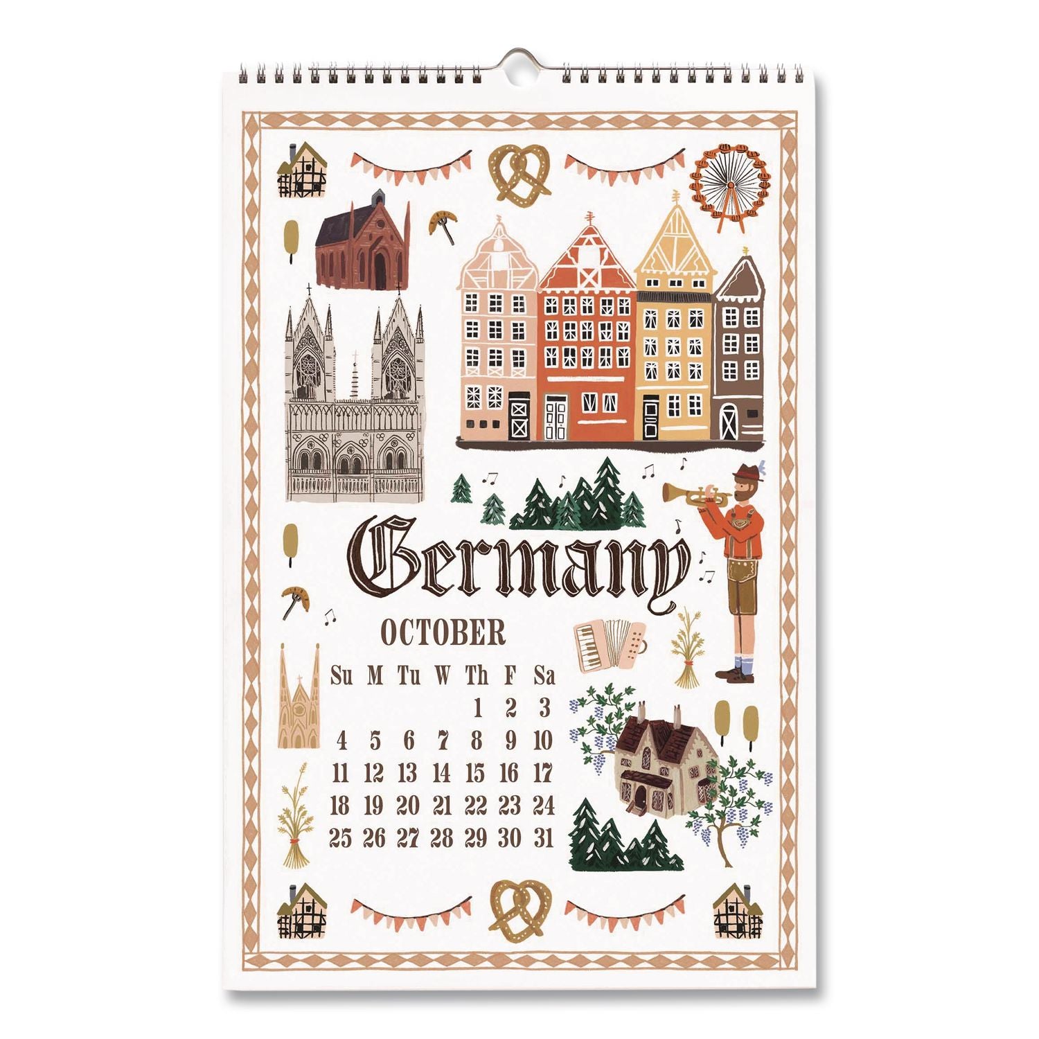 World Travel Monthly Wall Calendar, 11 X 17, Multicolor Sheets, 12-Month (Jan To Dec): 2026