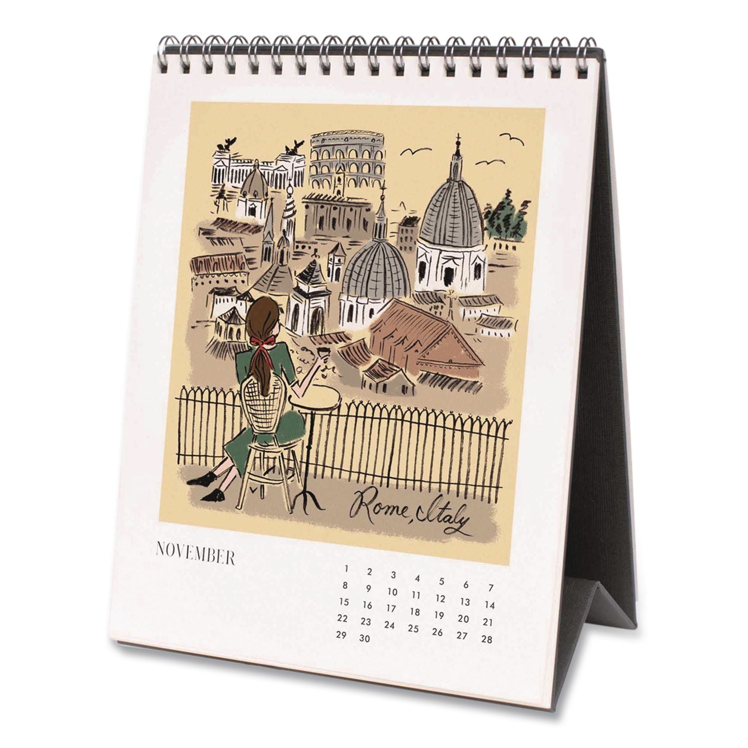 Travel Sketchbook Monthly Desk Calendar, 6 X 7.5, Travel Artwork Sheets, 12-Month (Jan To Dec): 2026