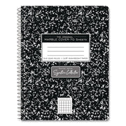 Signature Collection Composition Notebook, Quadrille Rule (5 Sq/In), Black Marble Cover, (70) 9.75 X 7.5 Sheets