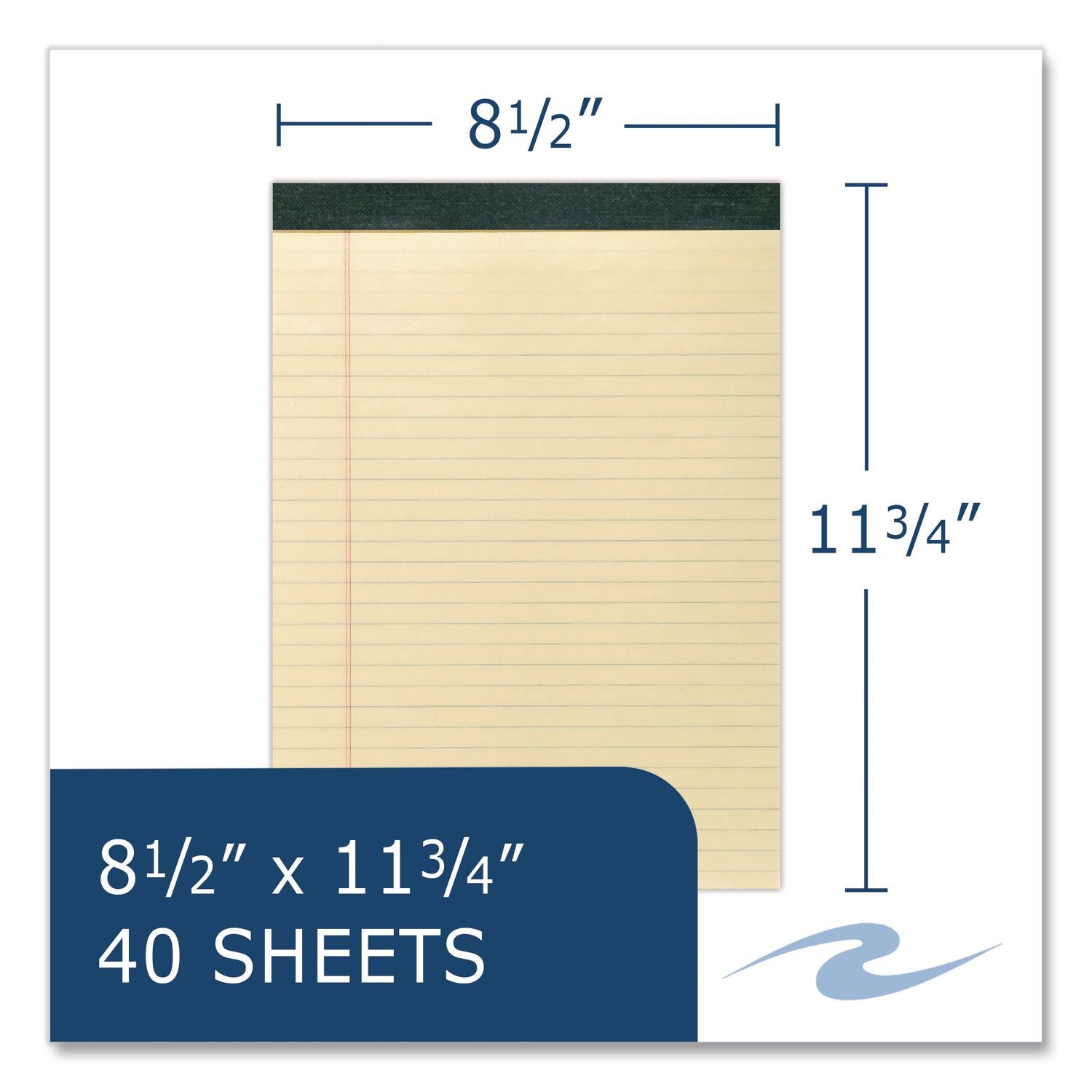 Recycled Legal Pad, Wide/Legal Rule, (40) Canary 8.5 X 11 Sheets