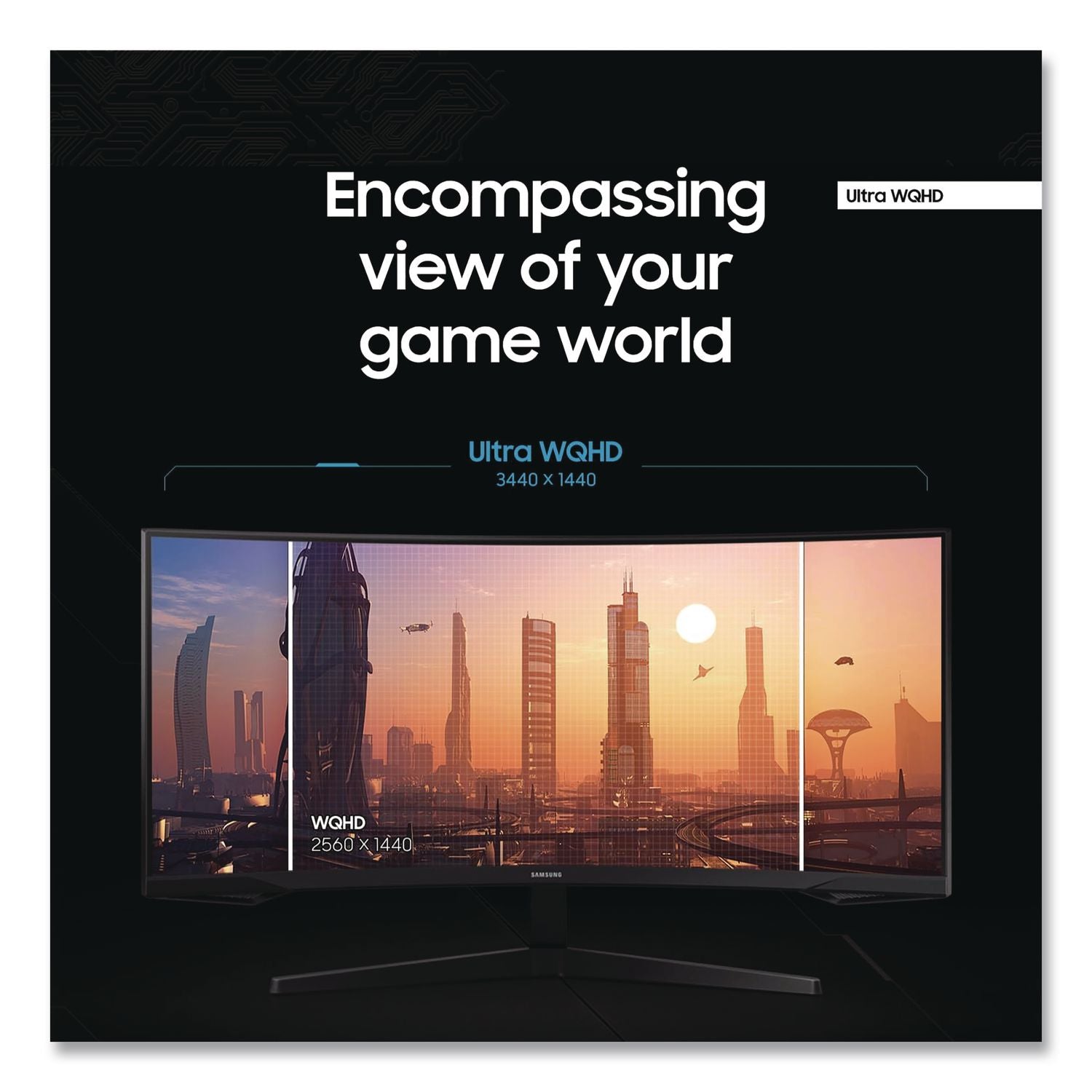 Odyssey G5 Curved WQHD LED Gaming Monitor, 34" Widescreen, VA Panel, 3440 Pixels X 1440 Pixels