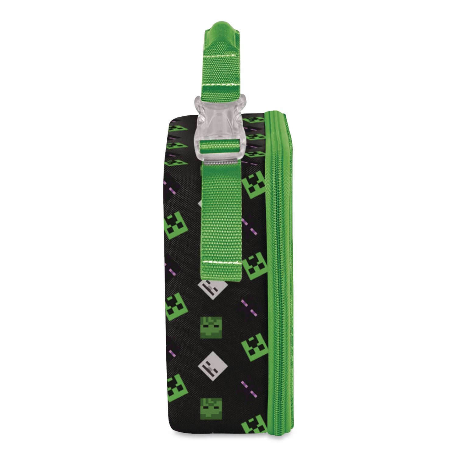 Minecraft Insulated Soft Lunch Bag, 9.5 X 3.75 X 7.5, Black/Green/Multicolor