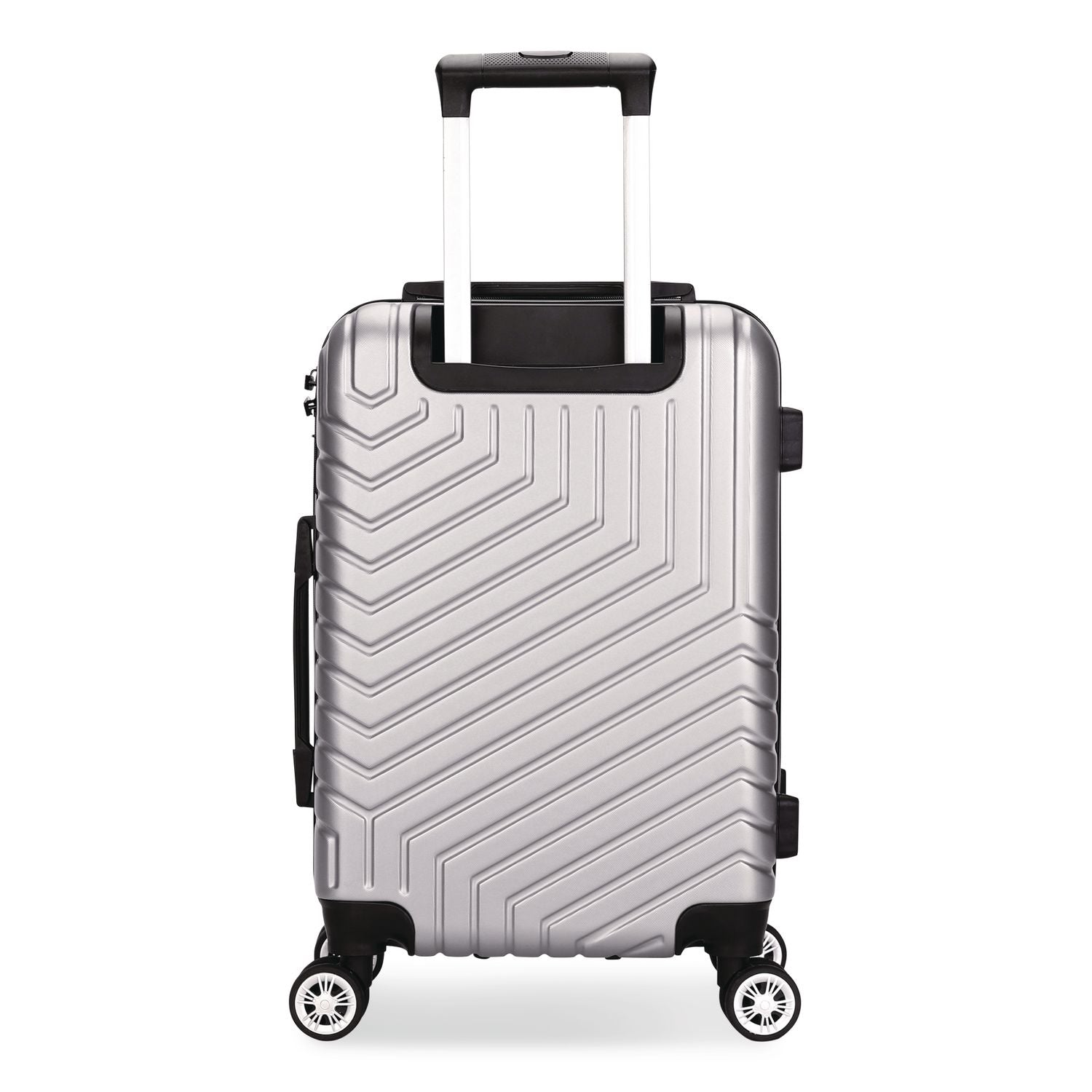 SPETTACOLO Hardside Carry-On Spinner Suitcase, 13.7 X 8.2 X 20, Titanium Silver
