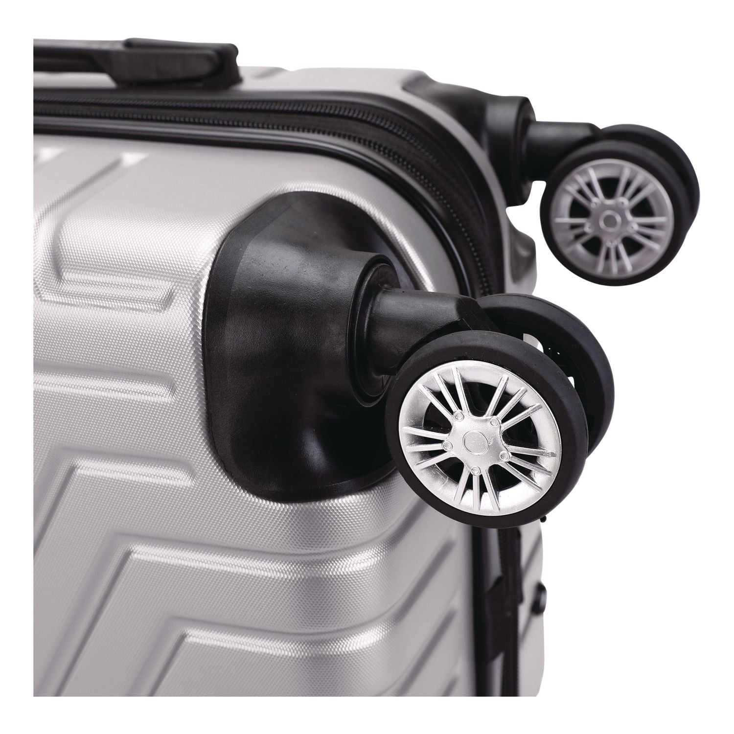 SPETTACOLO Hardside Carry-On Spinner Suitcase, 13.7 X 8.2 X 20, Titanium Silver