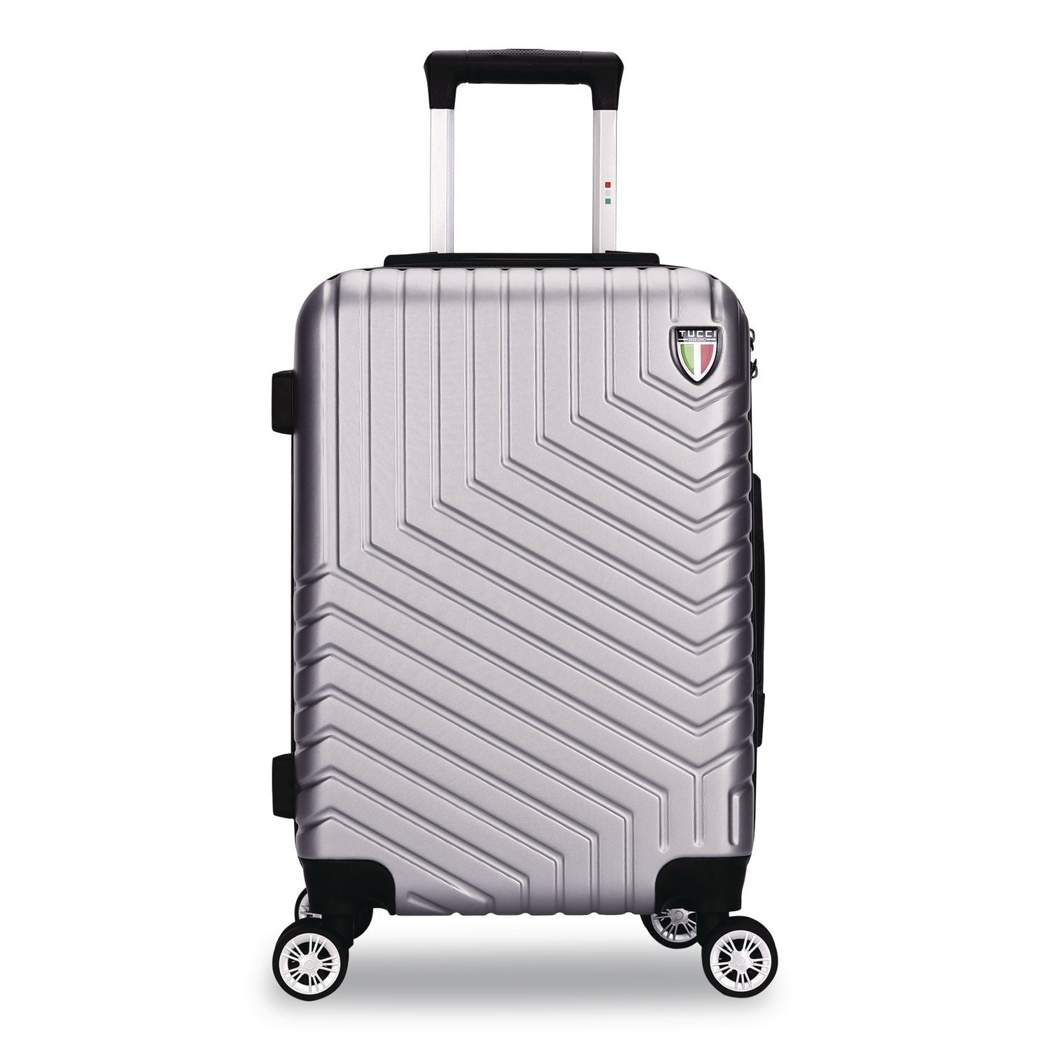 SPETTACOLO Hardside Carry-On Spinner Suitcase, 13.7 X 8.2 X 20, Titanium Silver