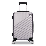 SPETTACOLO Hardside Carry-On Spinner Suitcase, 13.7 X 8.2 X 20, Titanium Silver
